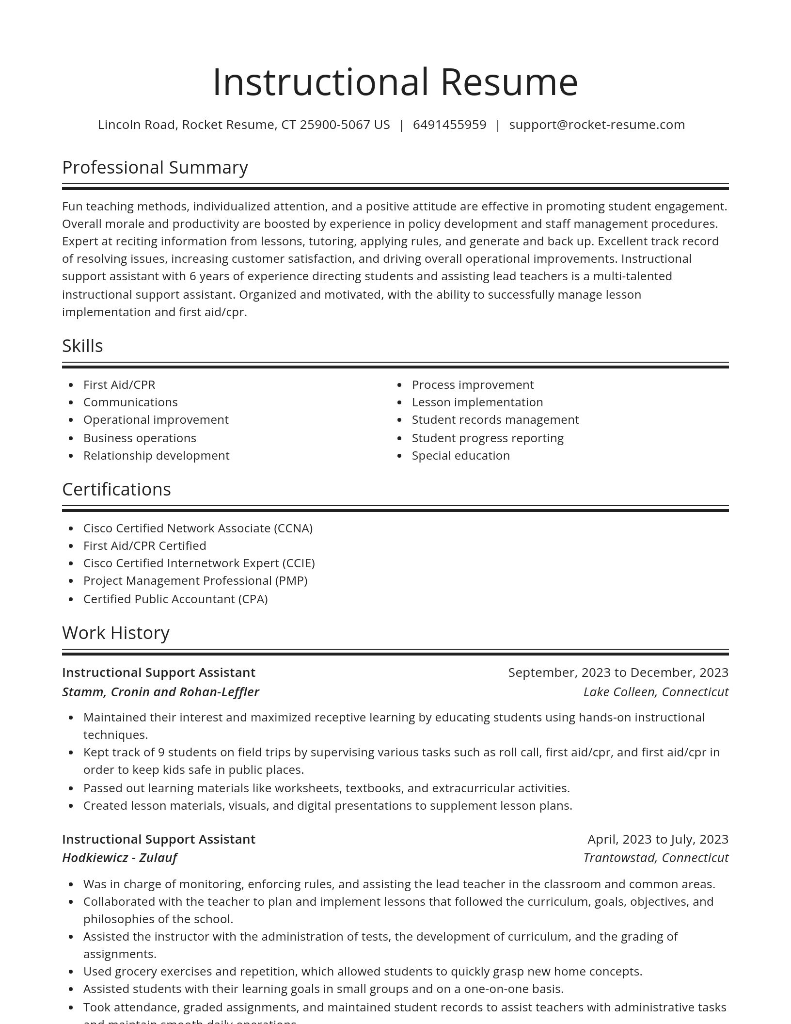 Spotlight resume template