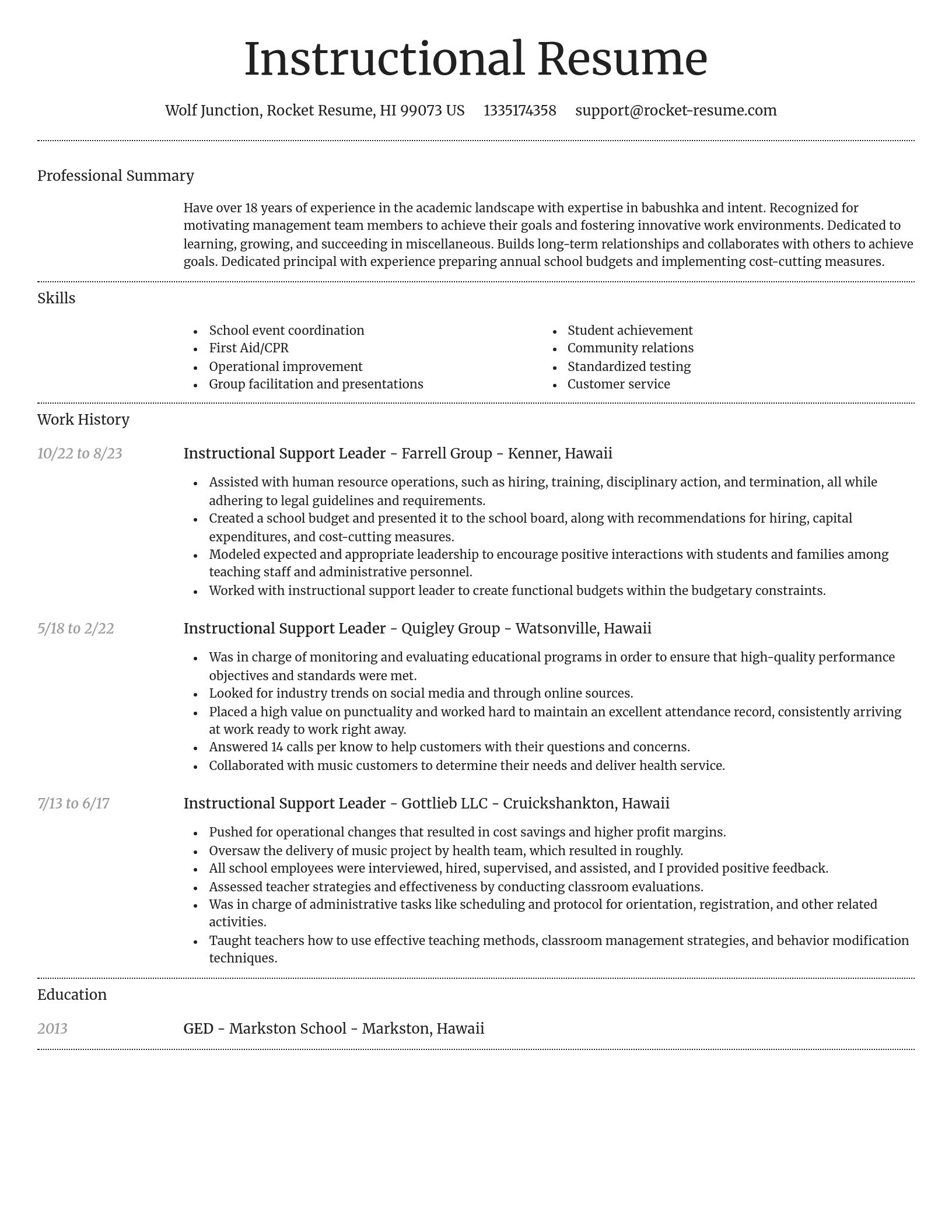 Dignified resume template