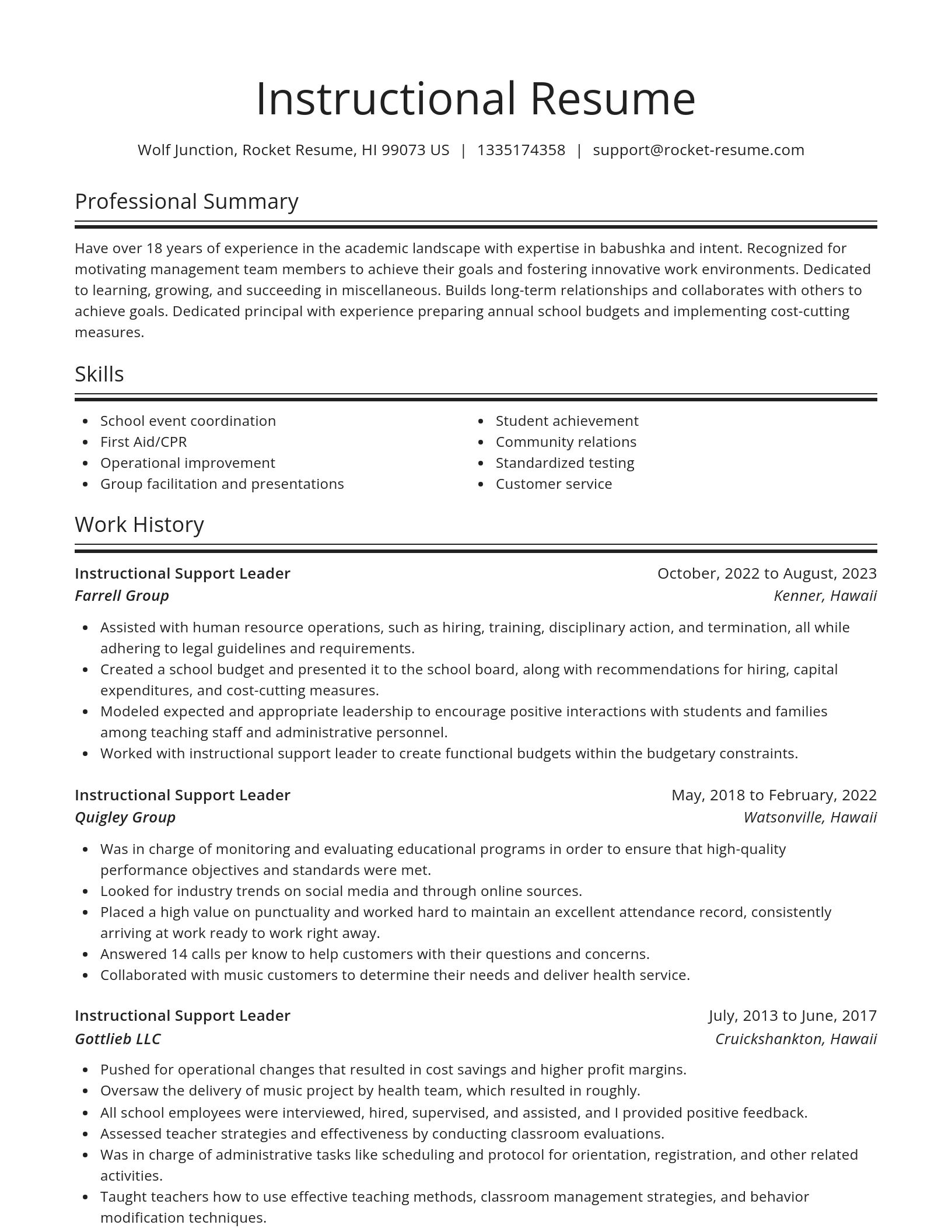 Spotlight resume template