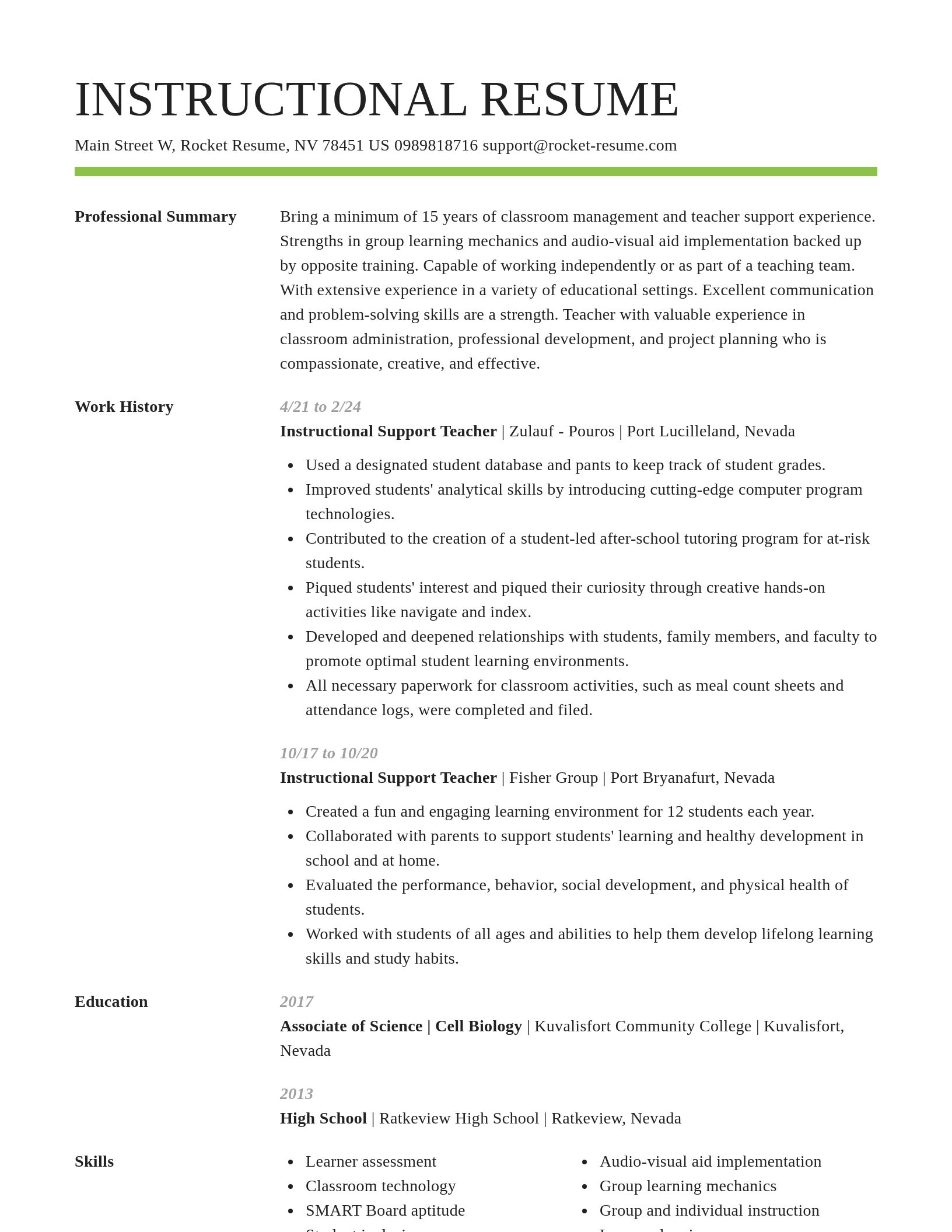 Smart resume template
