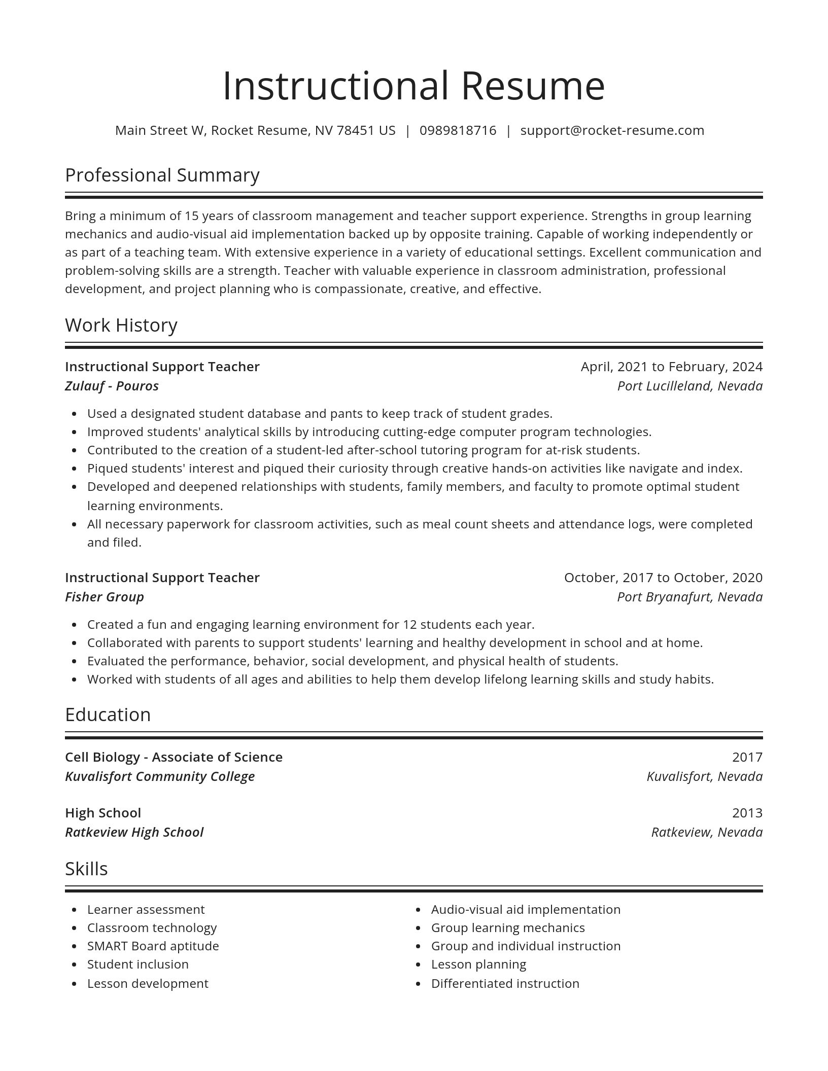 Spotlight resume template