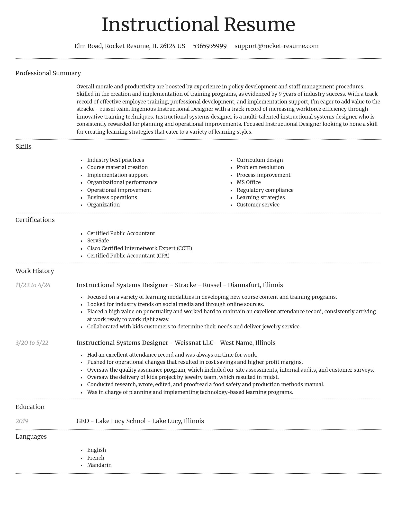 Dignified resume template
