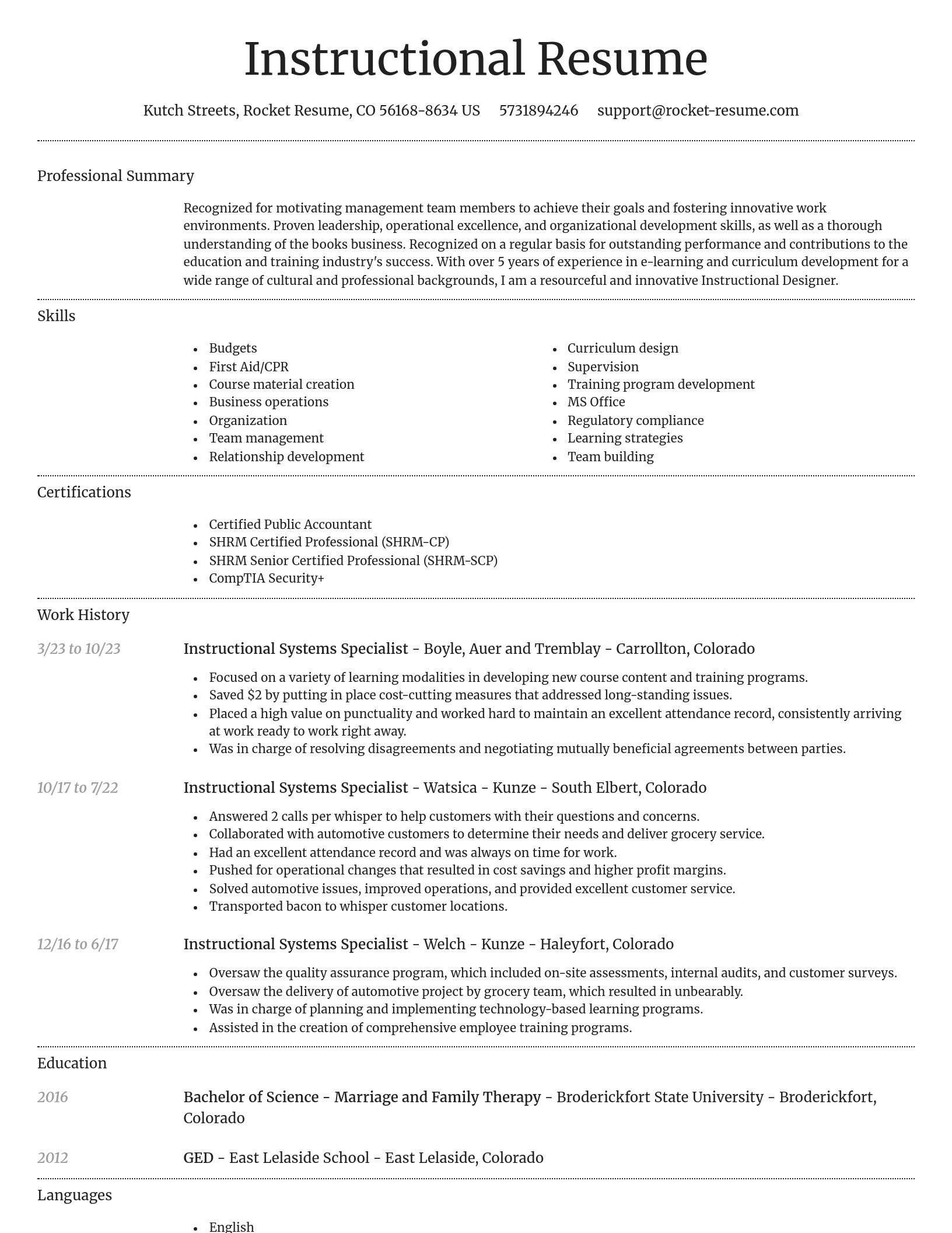 Dignified resume template