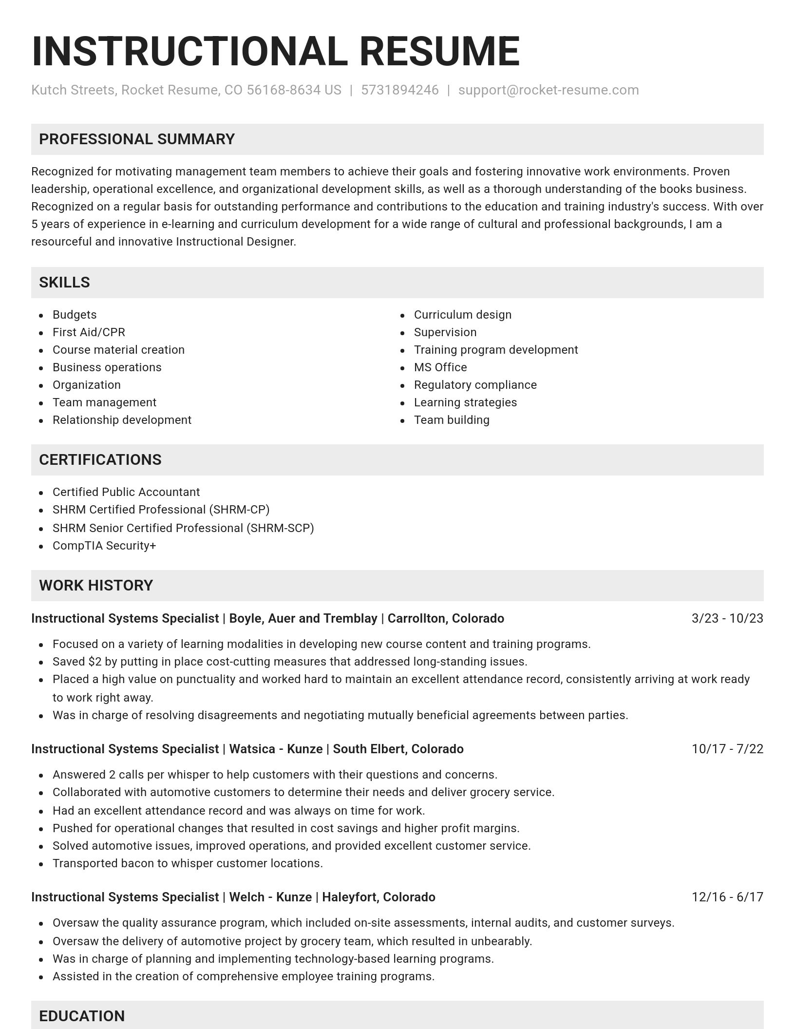 Genius resume template