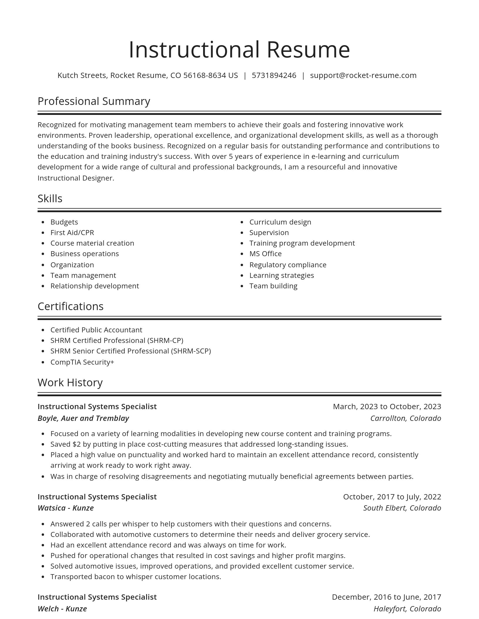 Spotlight resume template