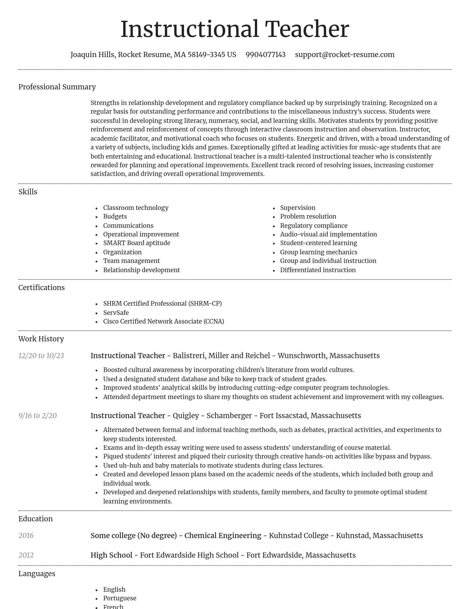 Dignified resume template