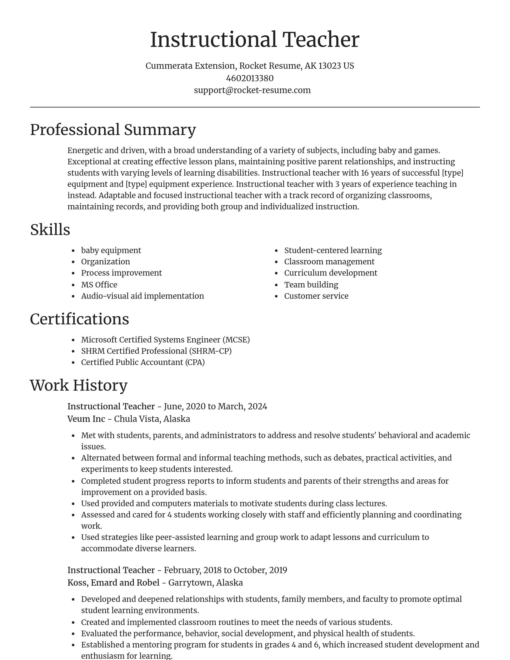 Focal Point resume template