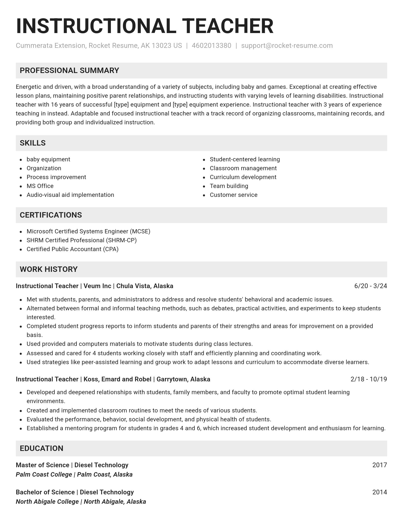 Genius resume template