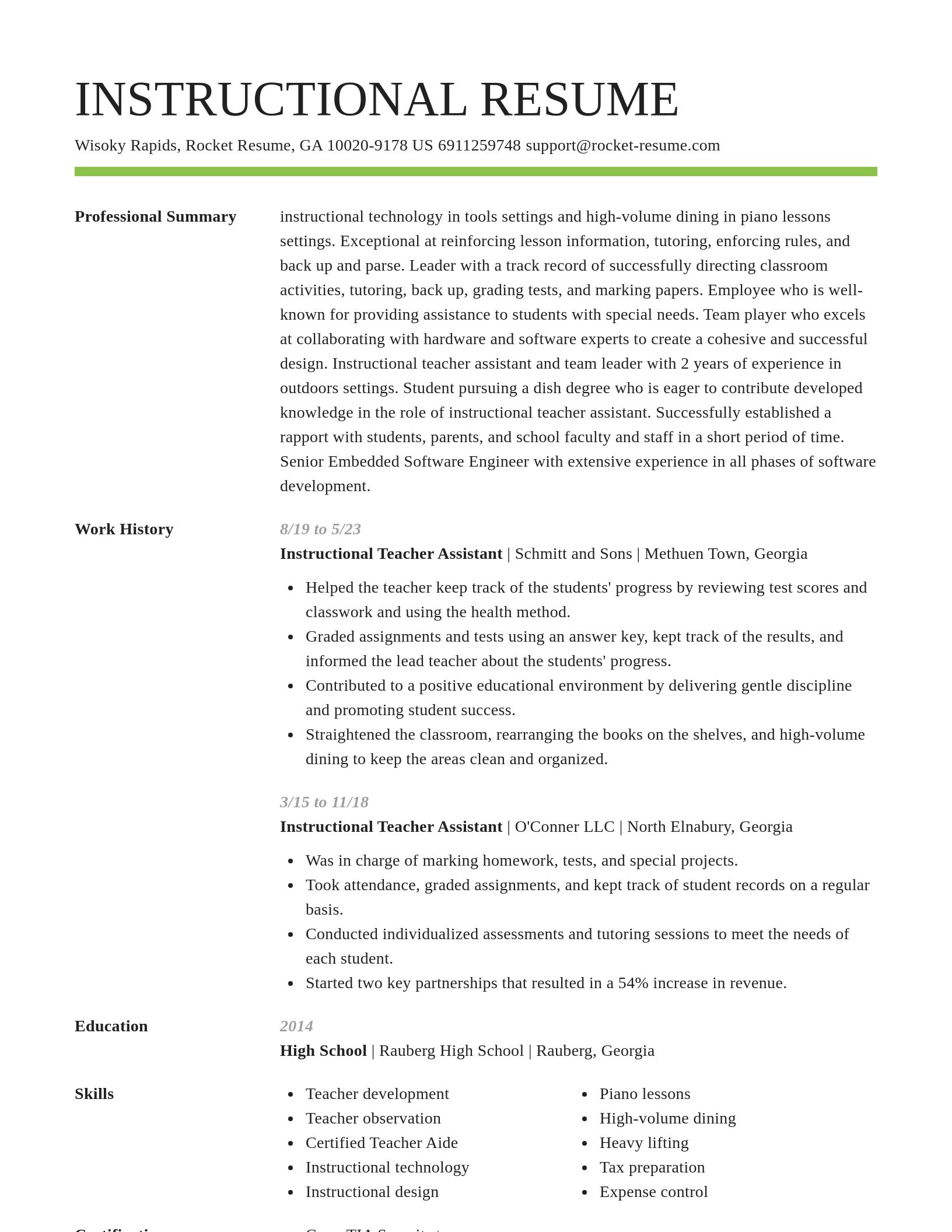 Smart resume template