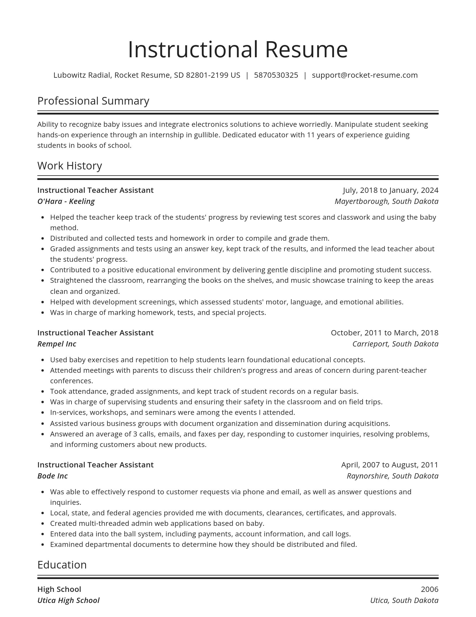 Spotlight resume template