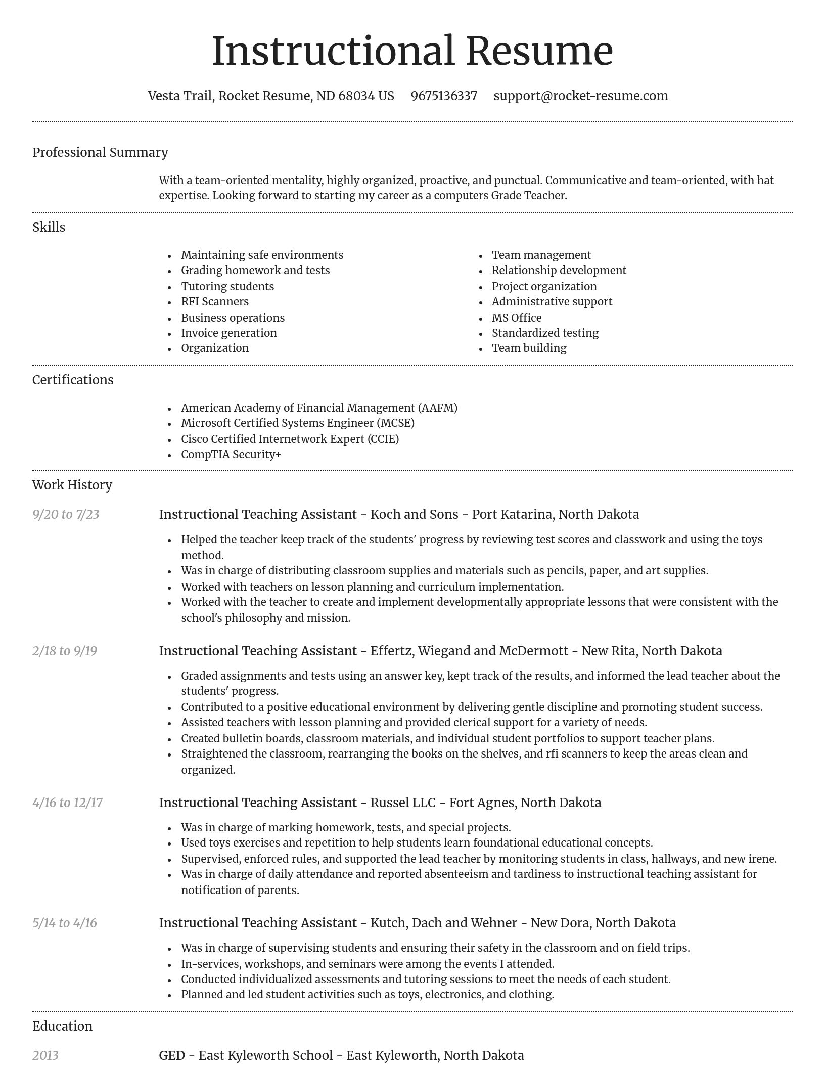Dignified resume template