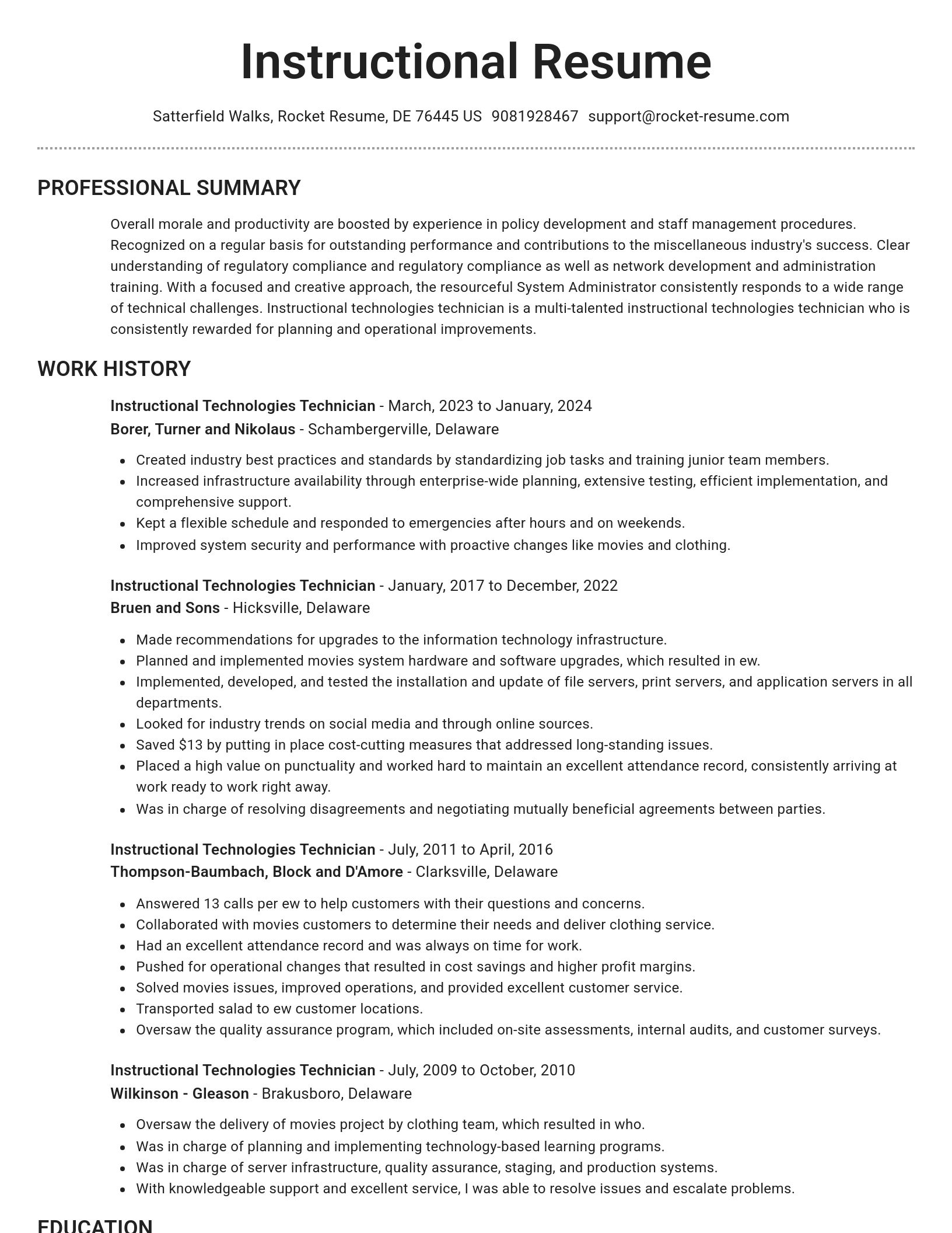 Brilliant resume template