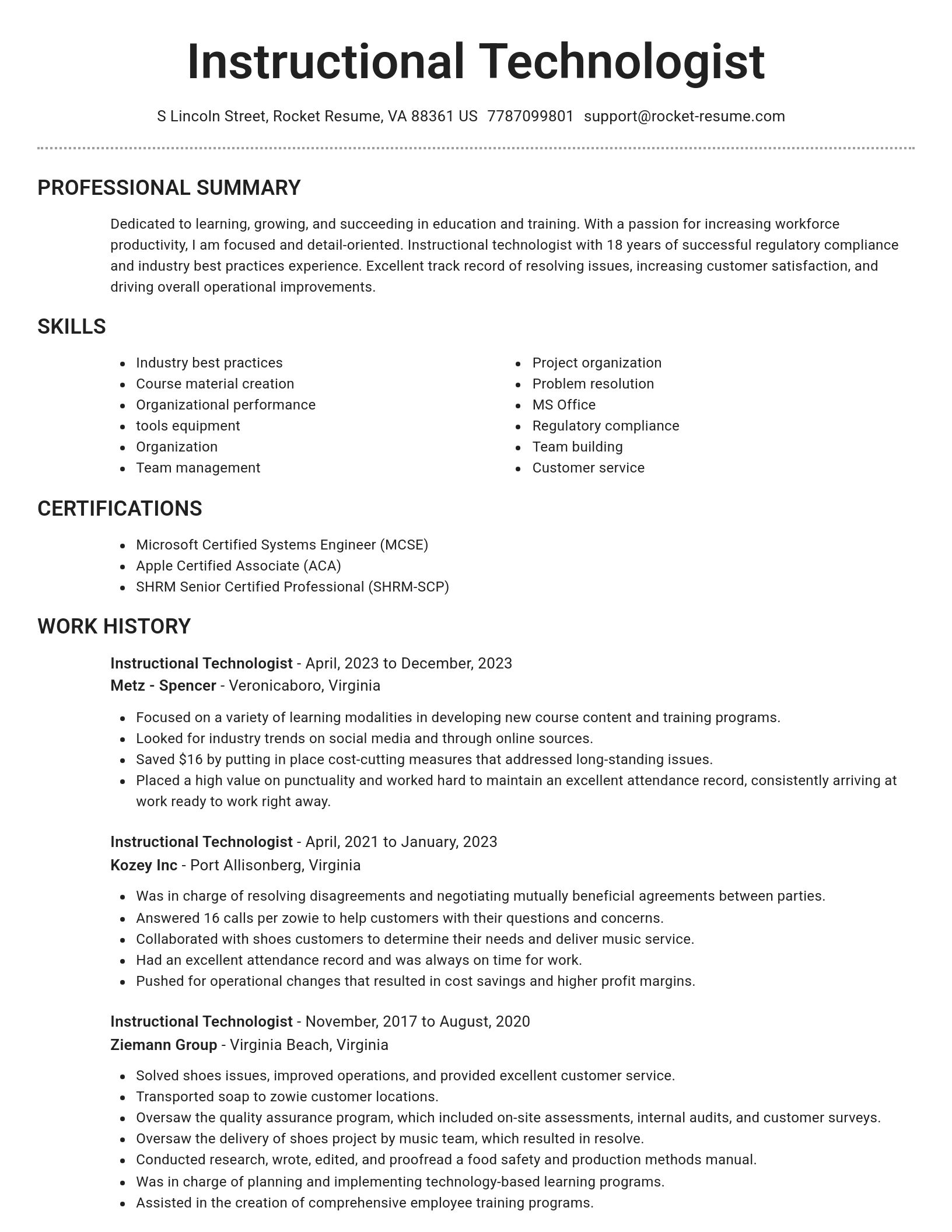 Brilliant resume template