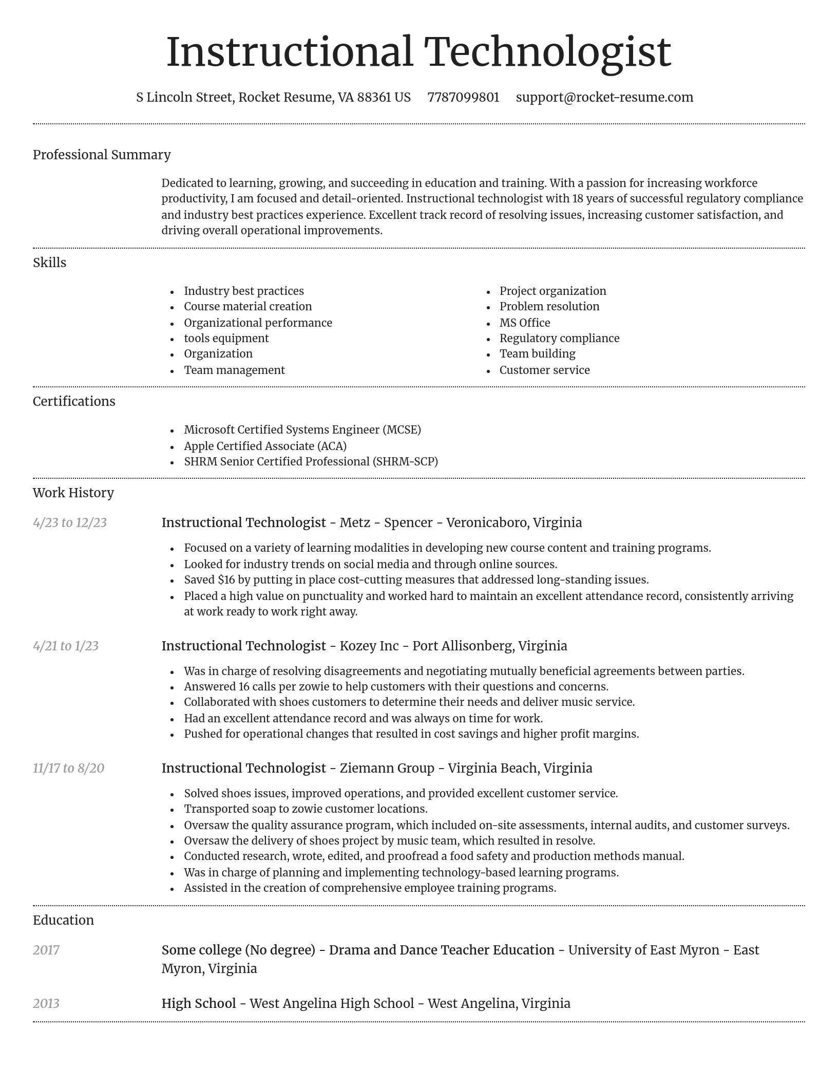 Dignified resume template