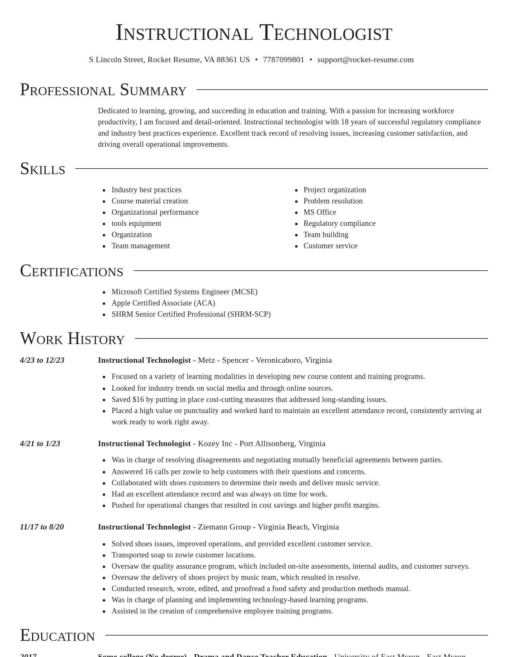 Director resume template