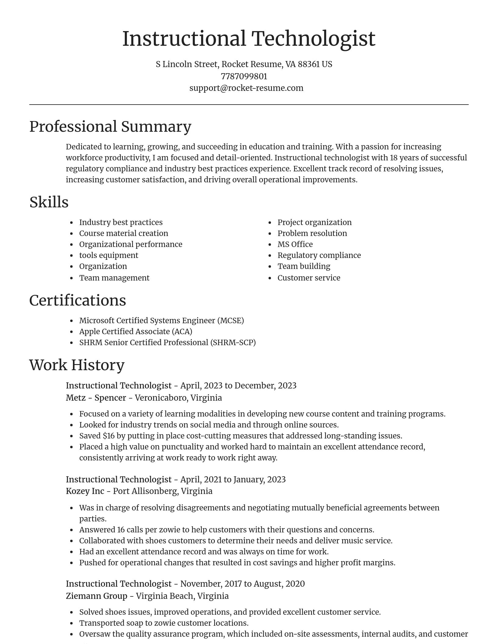 Focal Point resume template