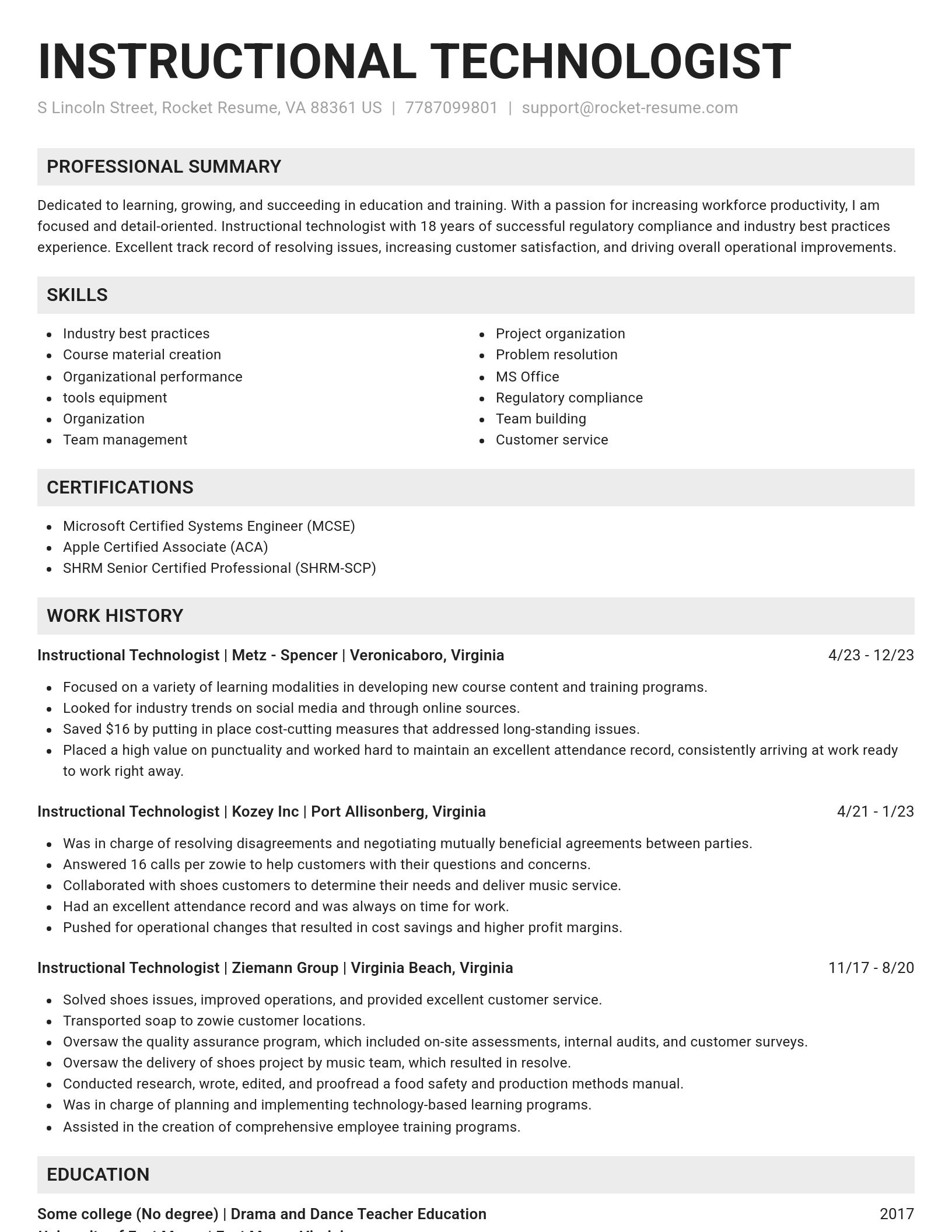 Genius resume template