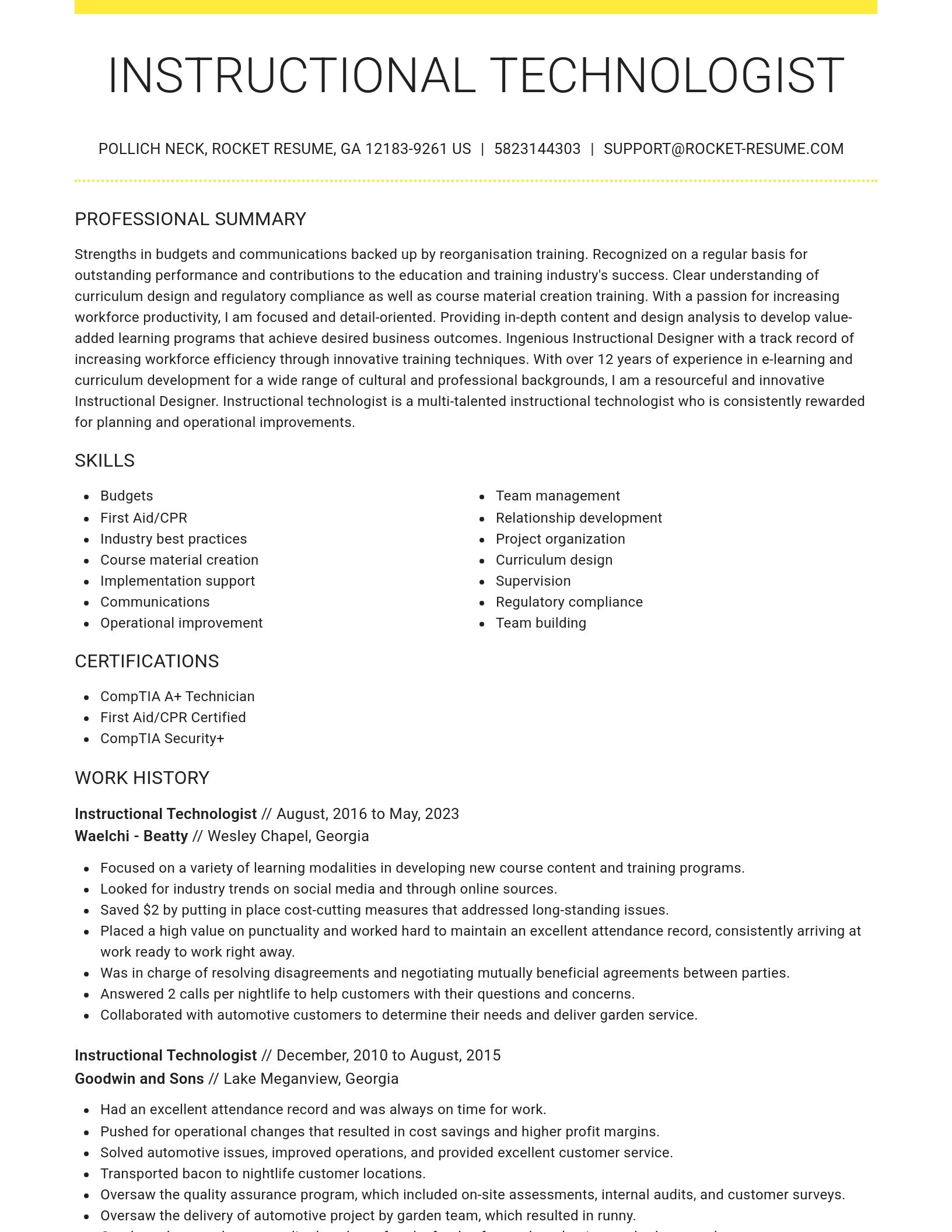 Grand resume template