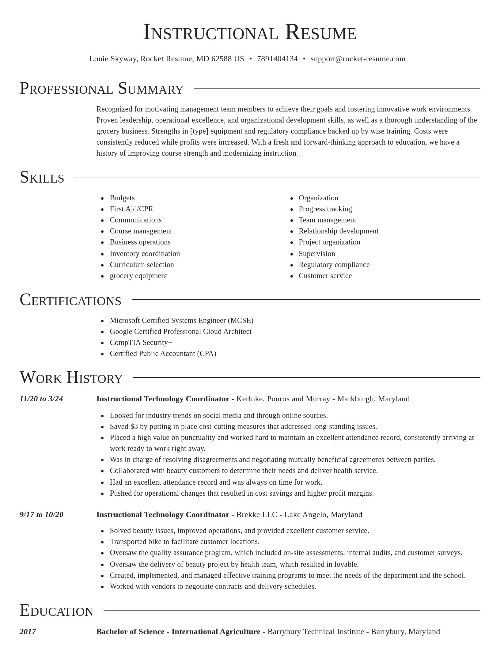 Director resume template