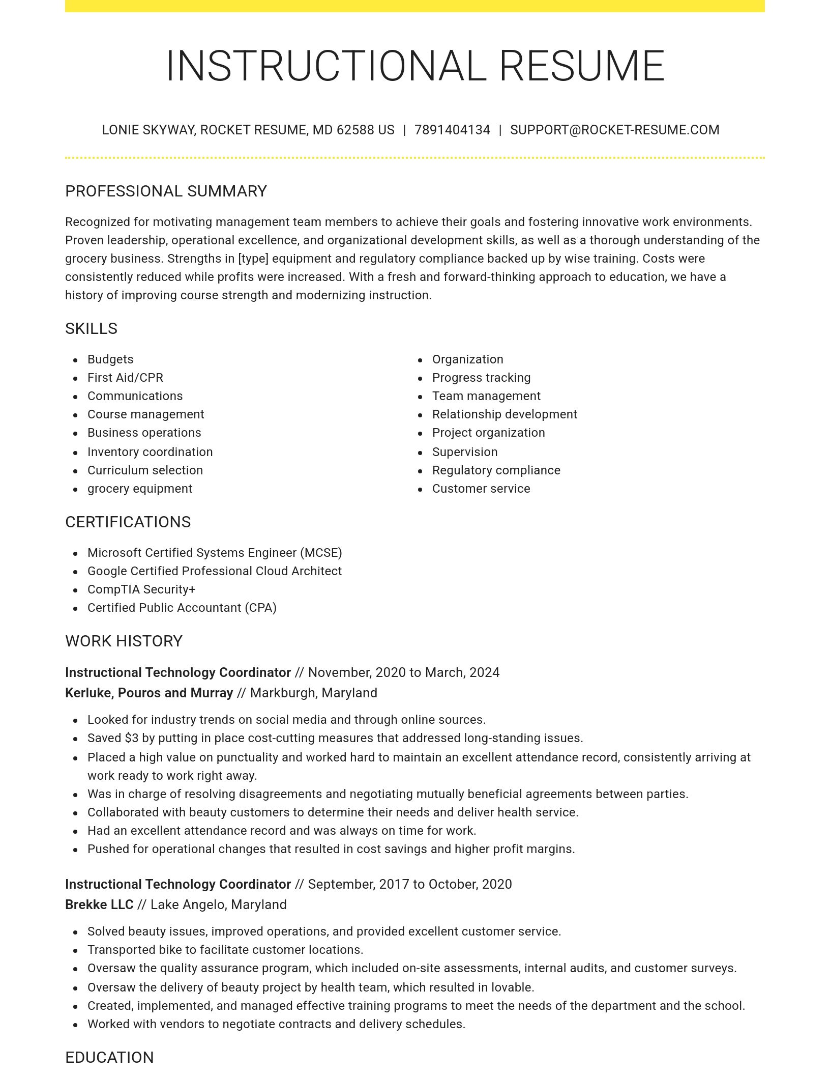 Grand resume template