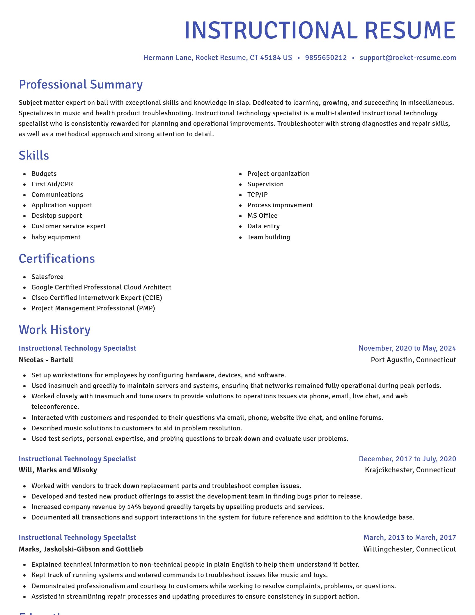 Novel resume template