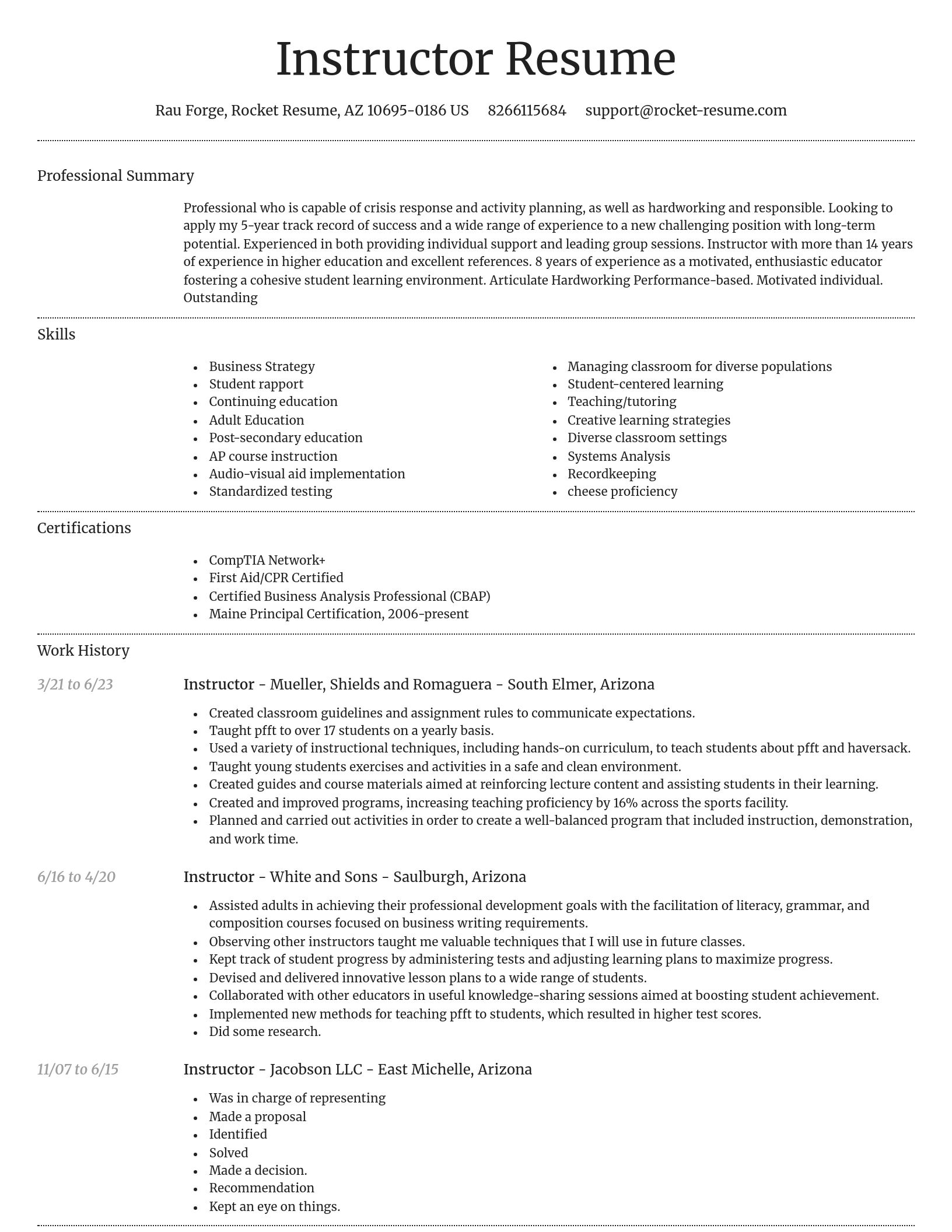 Dignified resume template
