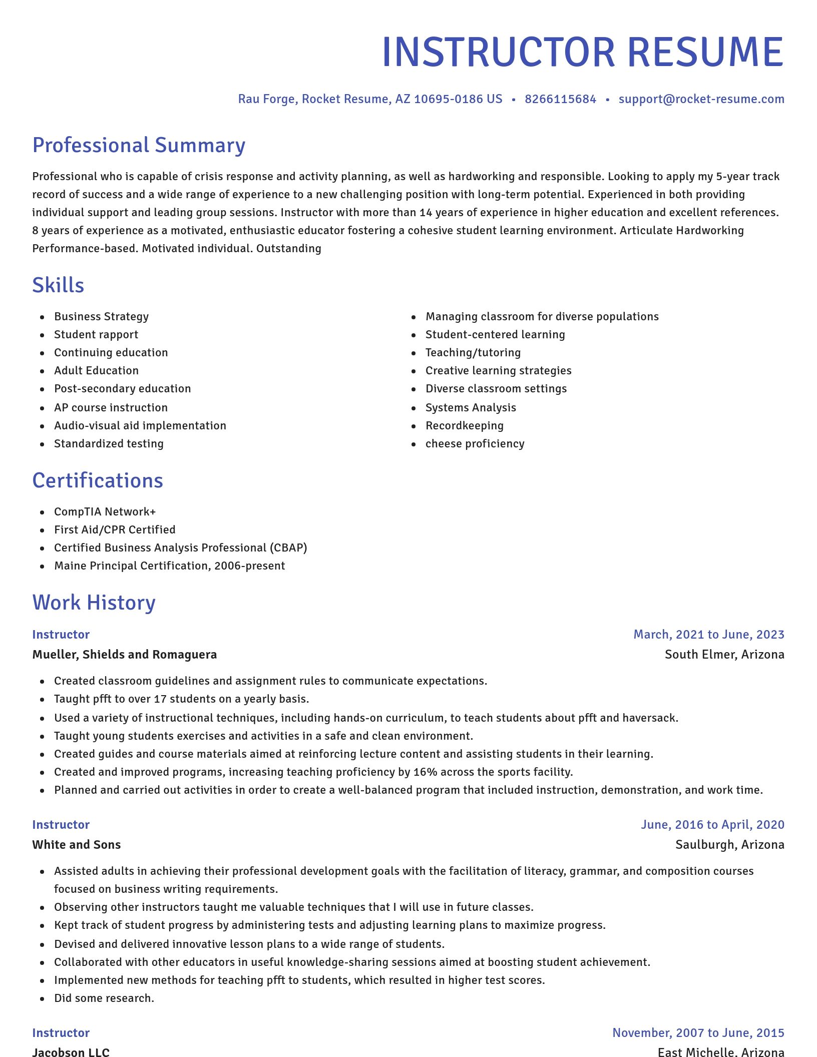 Novel resume template