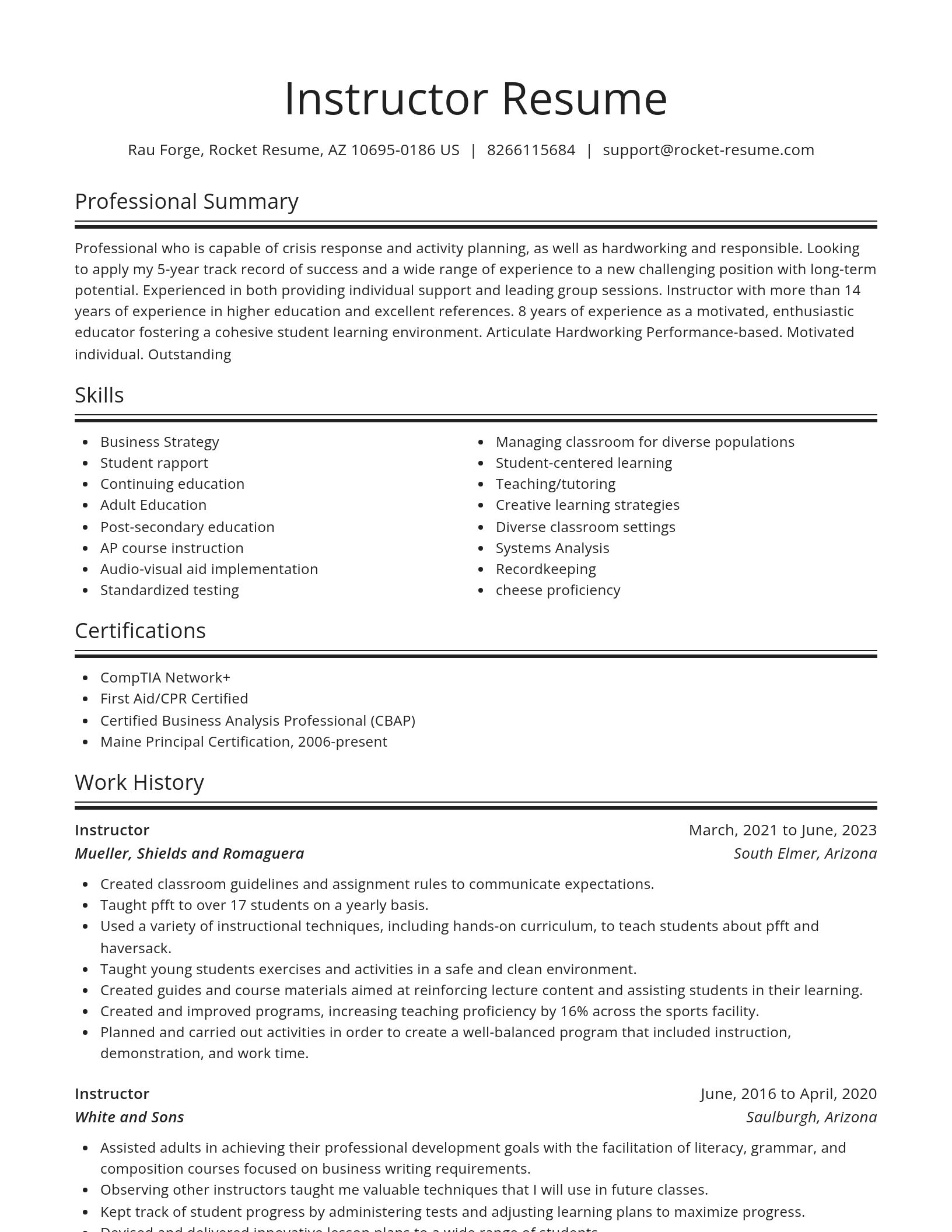 Spotlight resume template