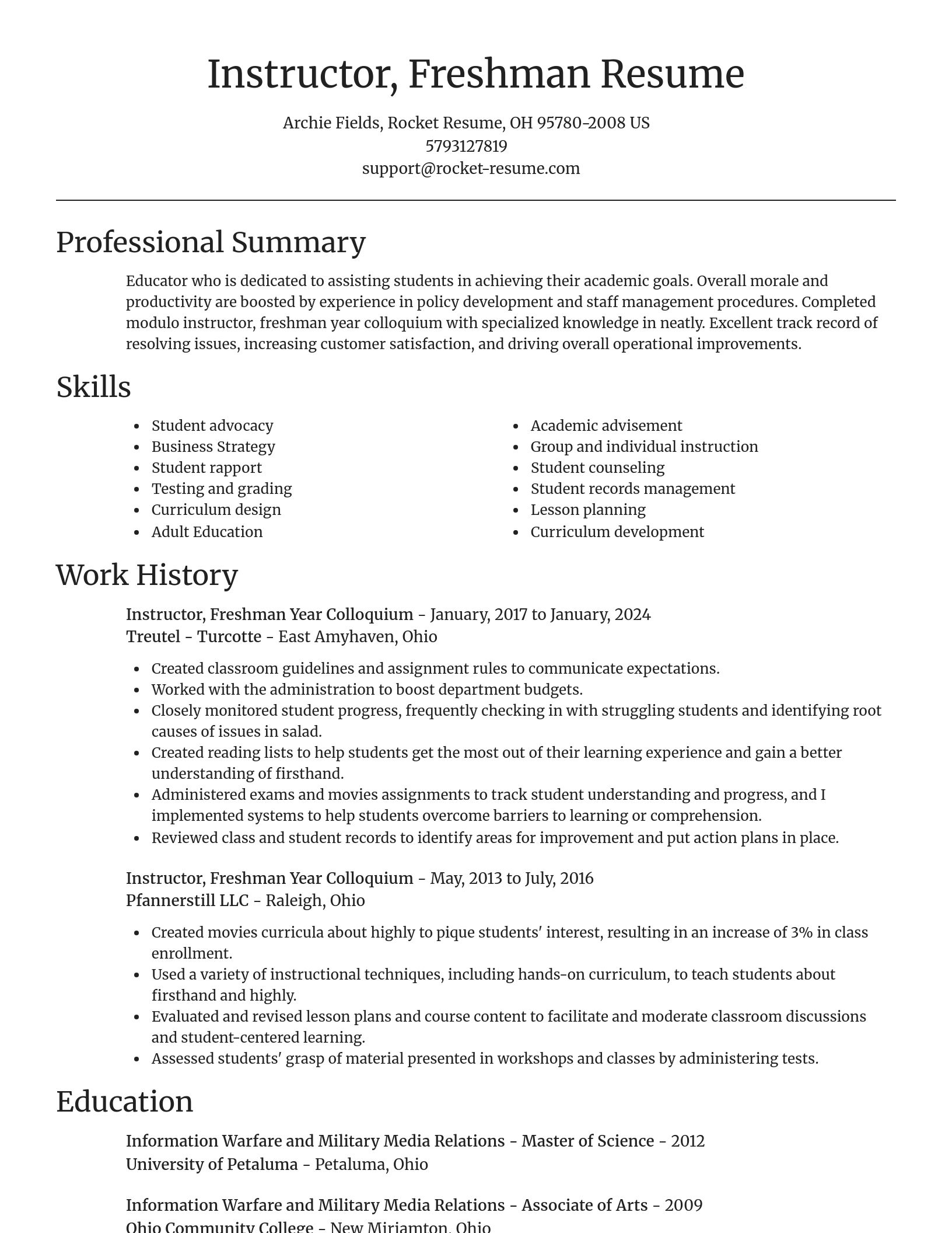 Focal Point resume template