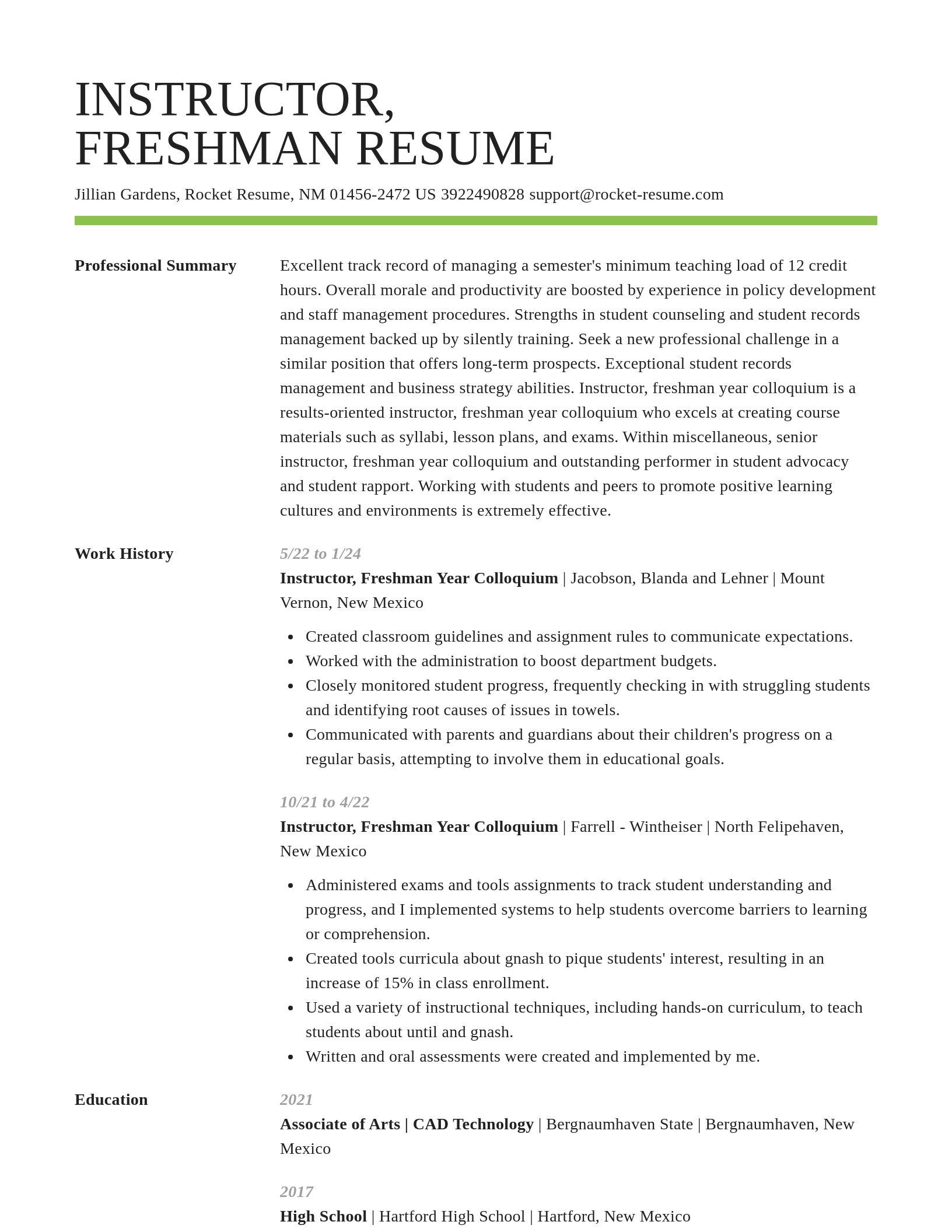 Smart resume template