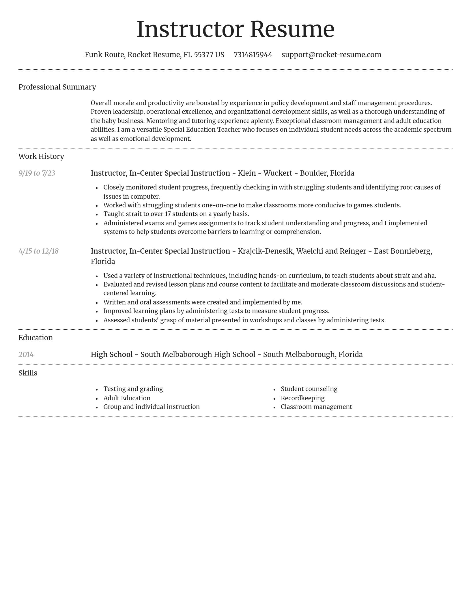 Dignified resume template