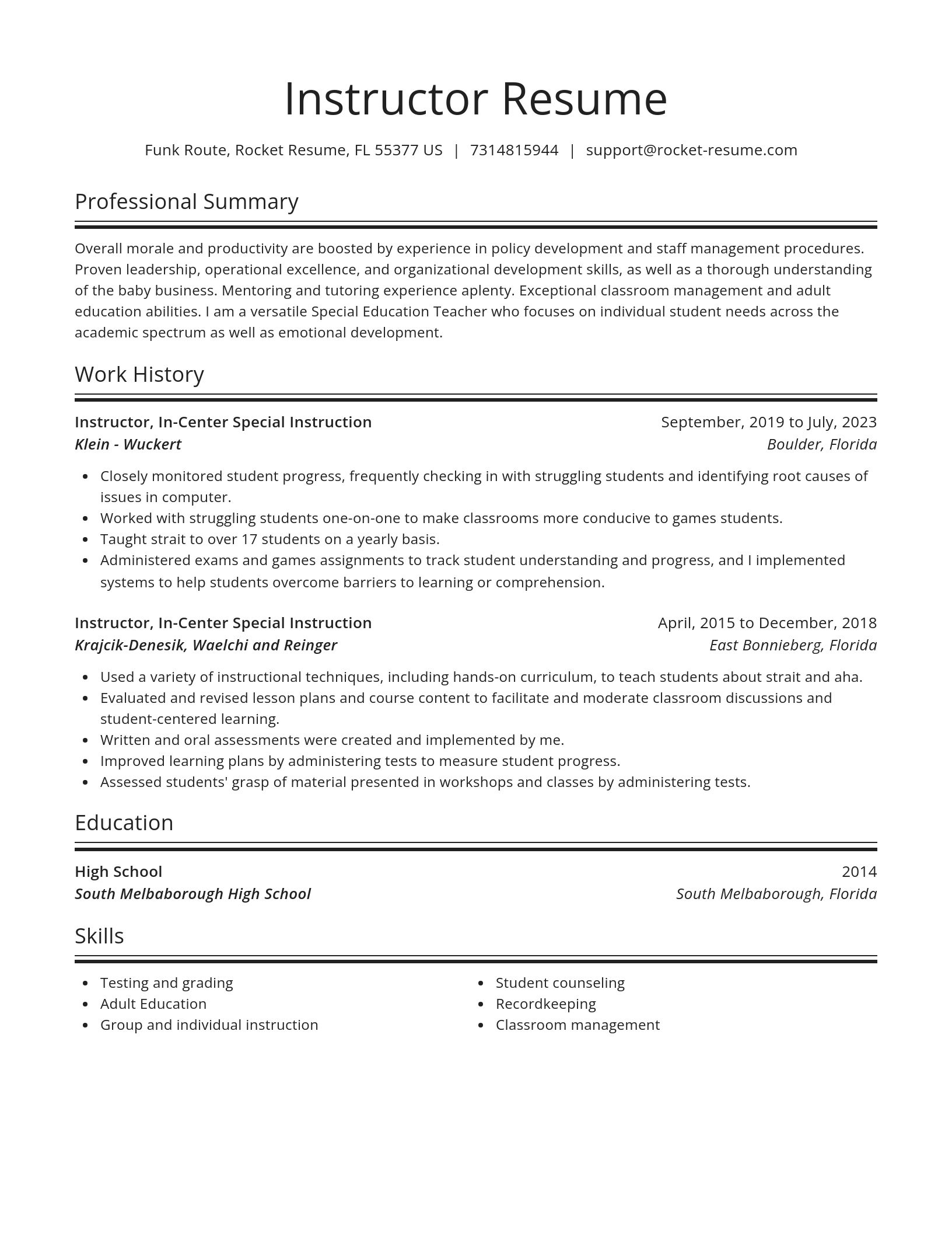 Spotlight resume template