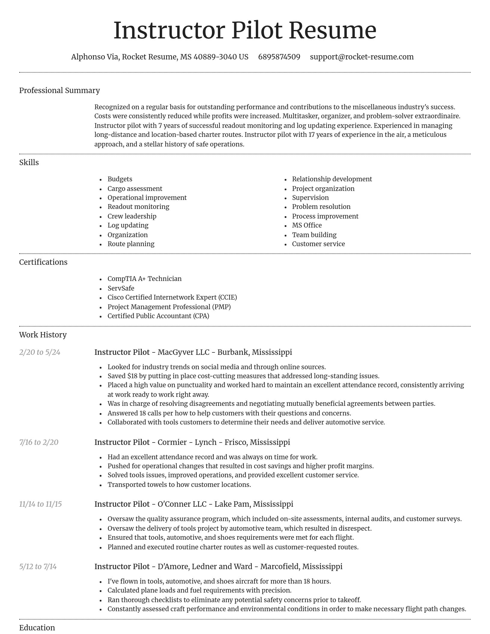 Dignified resume template