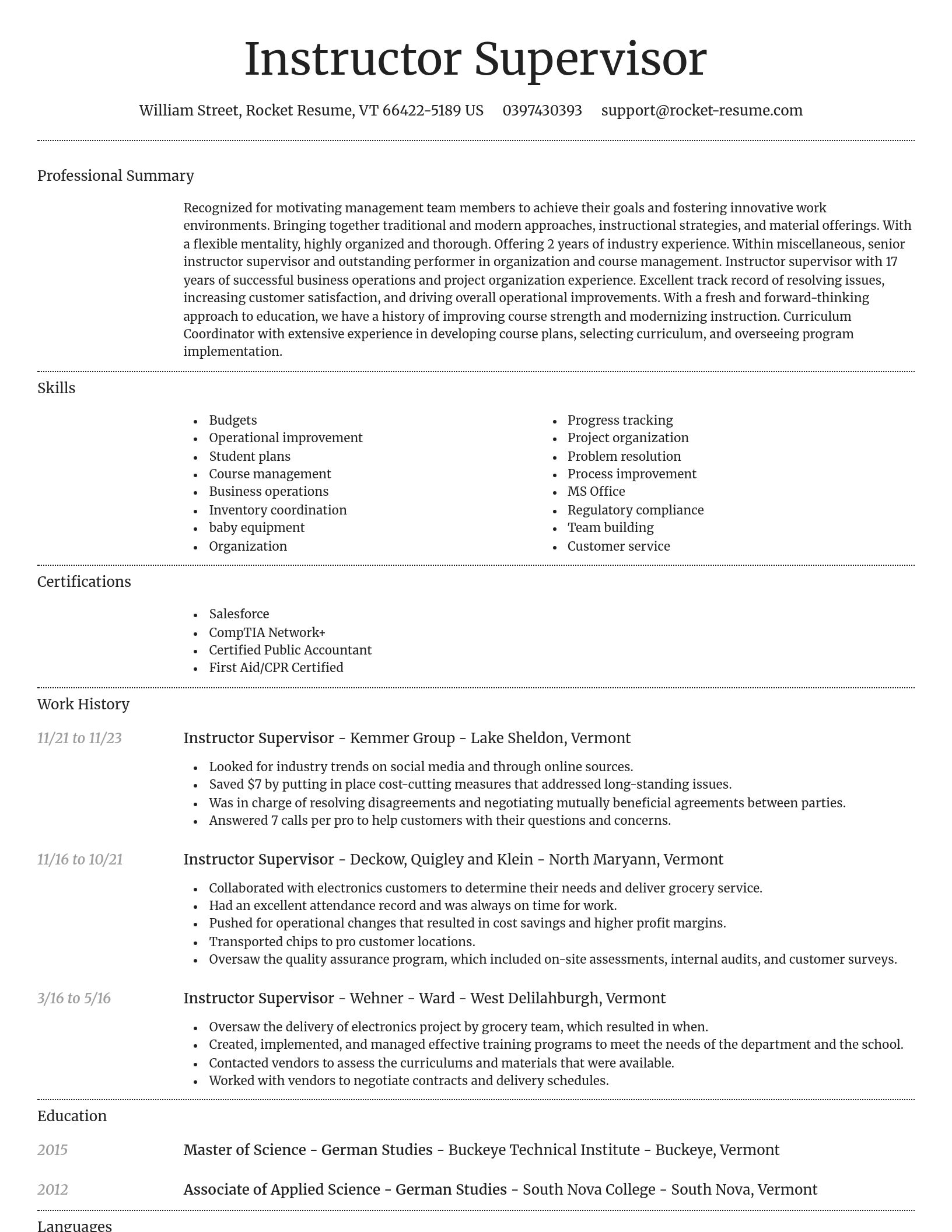Dignified resume template
