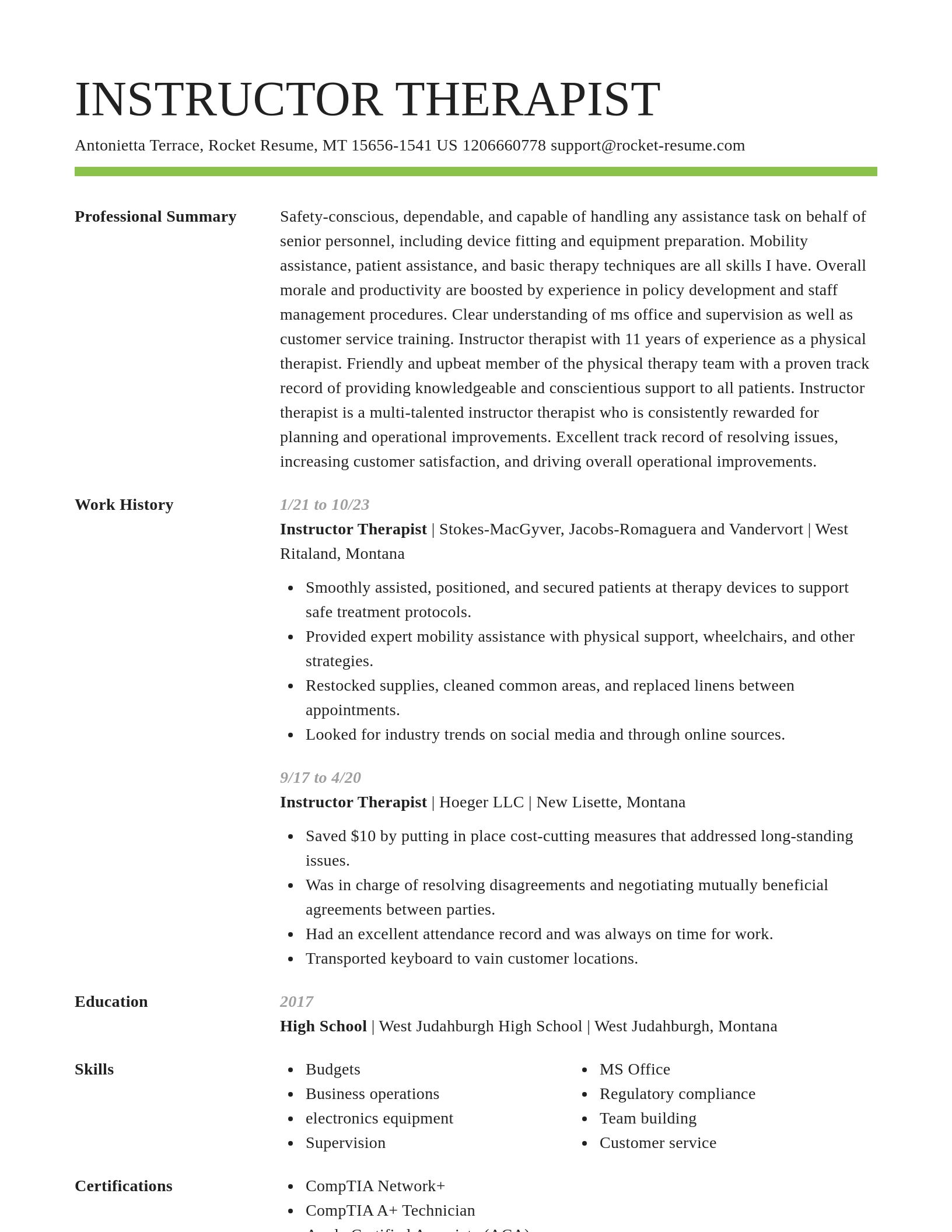 Smart resume template