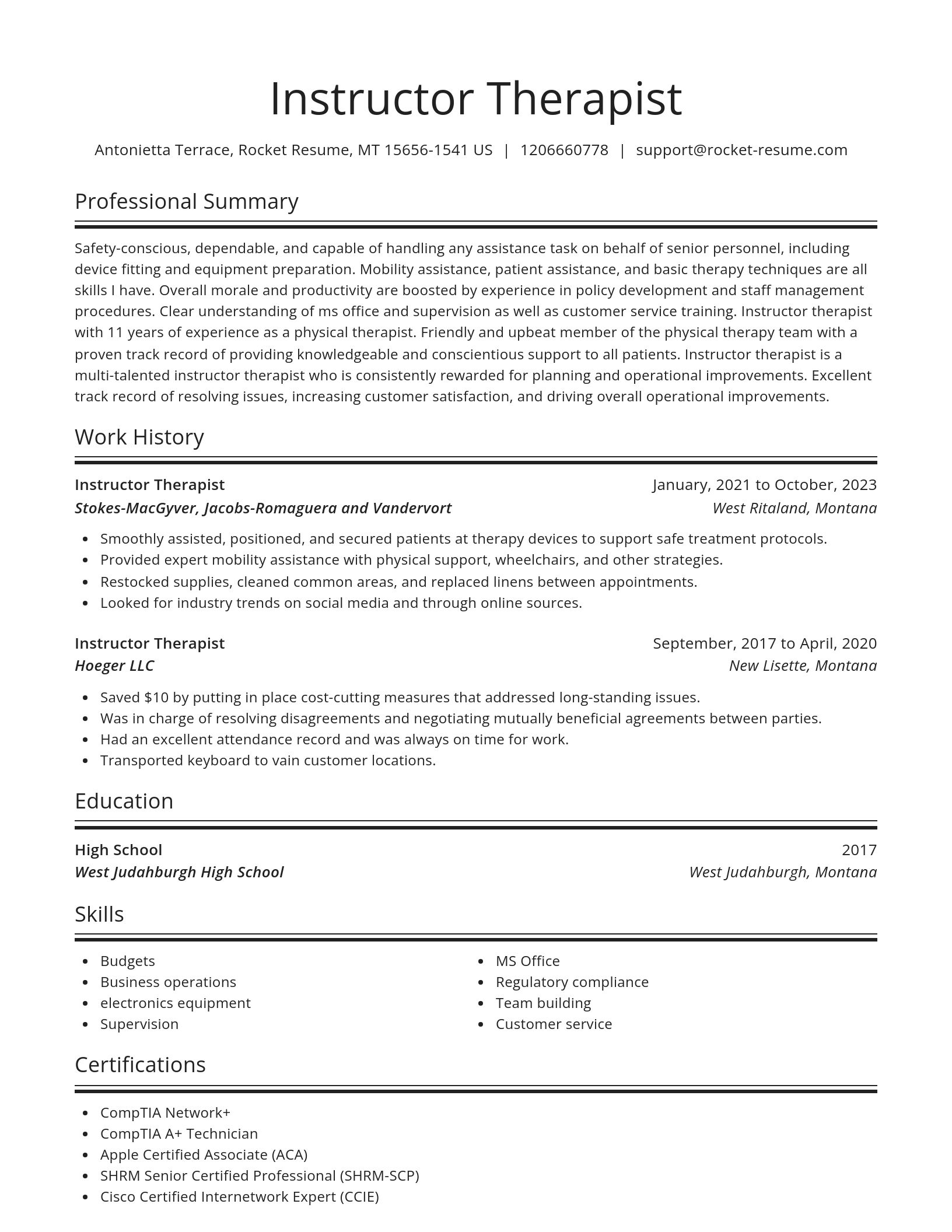 Spotlight resume template