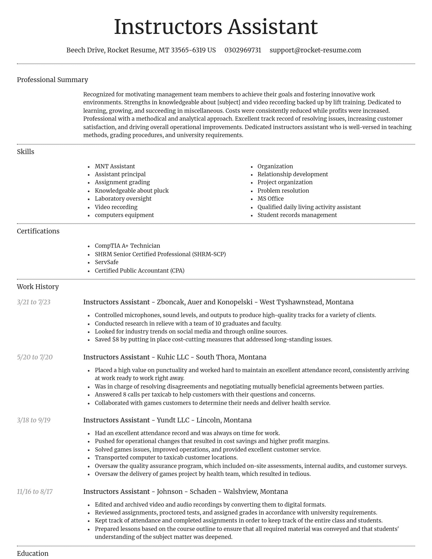 Dignified resume template