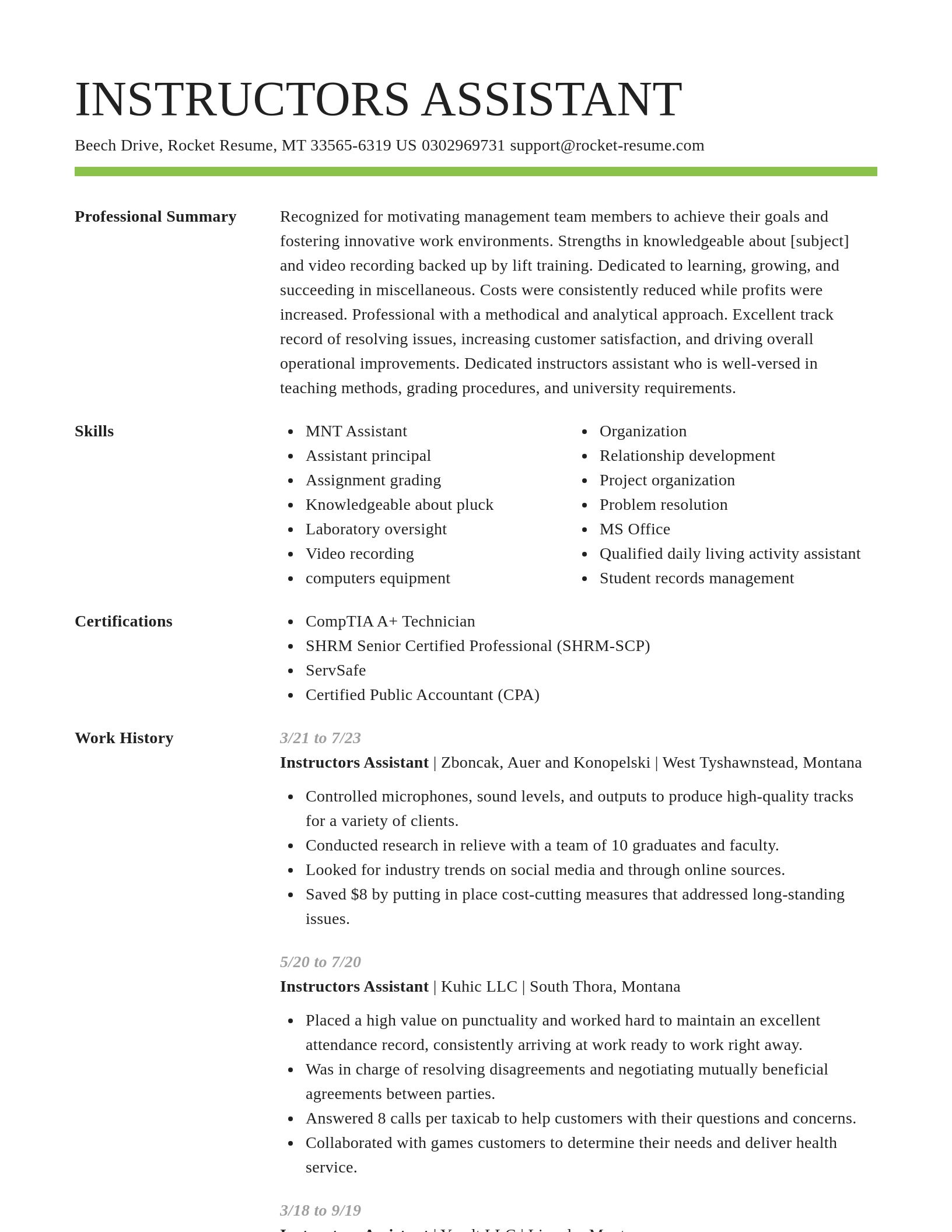 Smart resume template