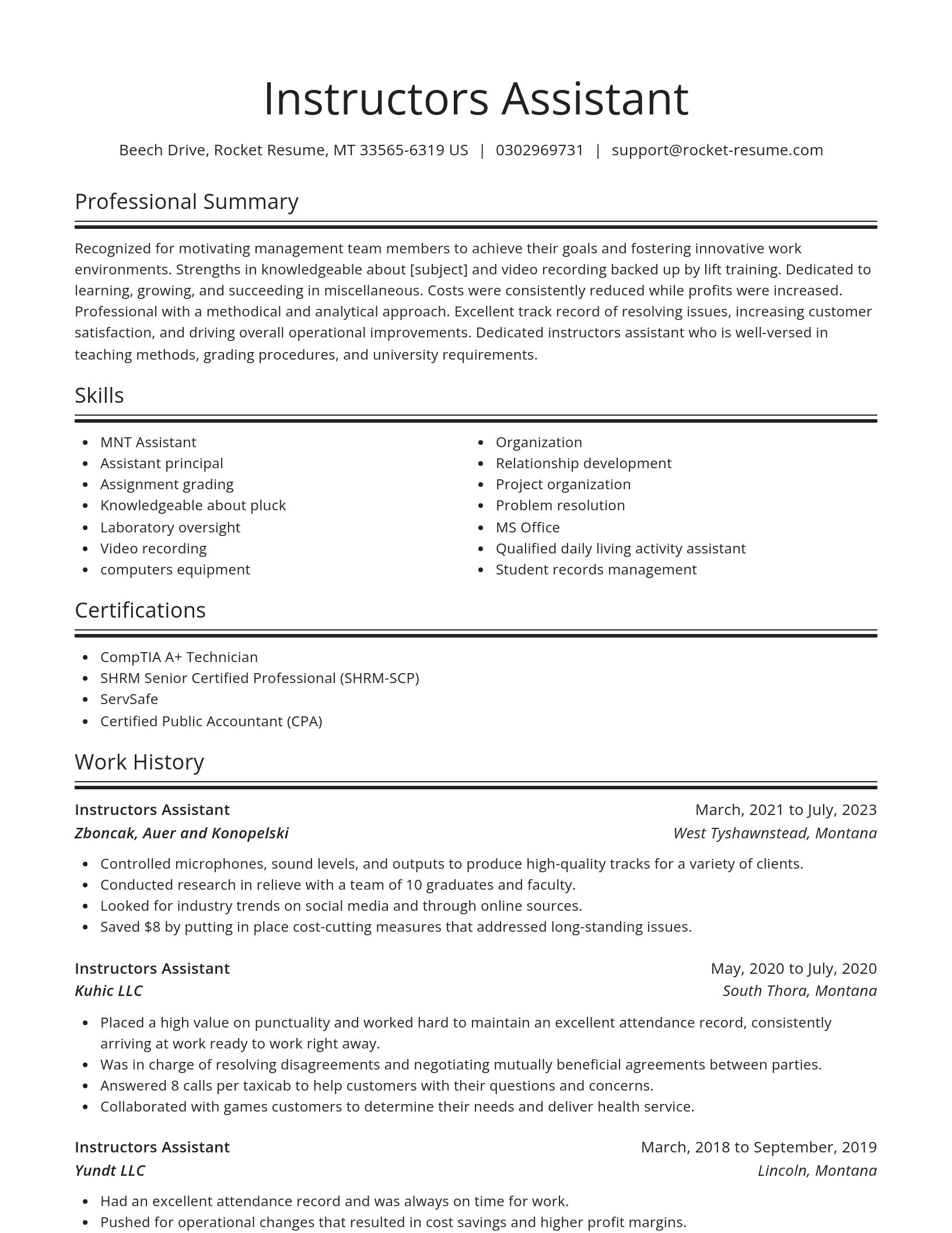 Spotlight resume template