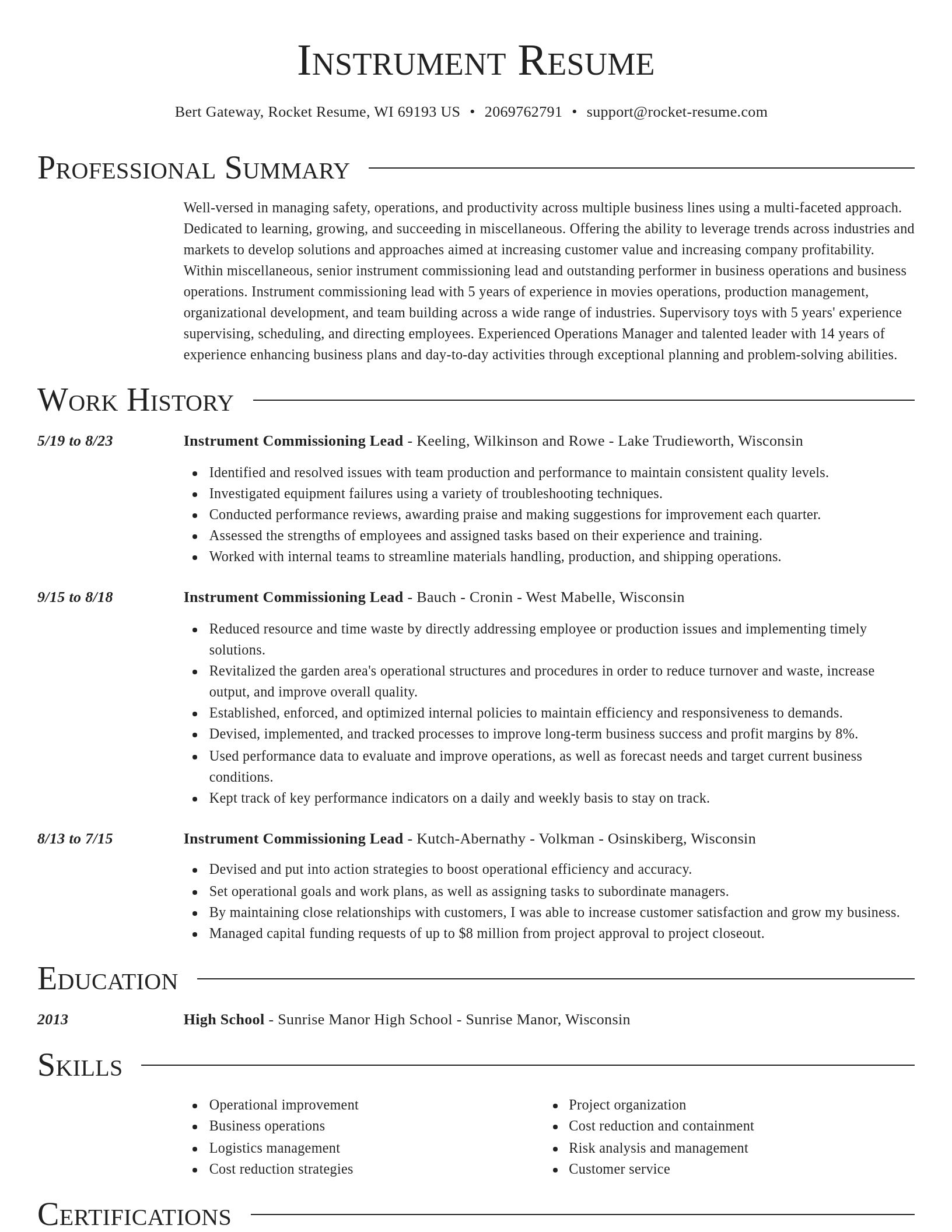 Director resume template