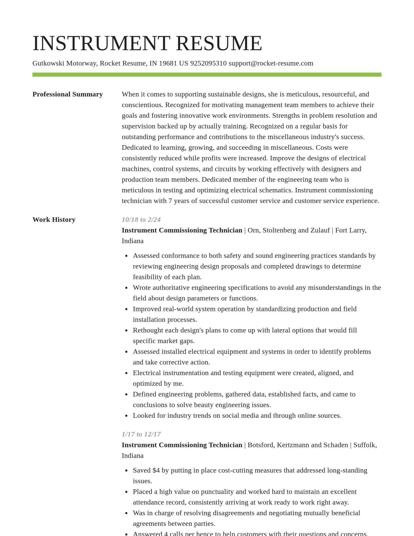 Smart resume template