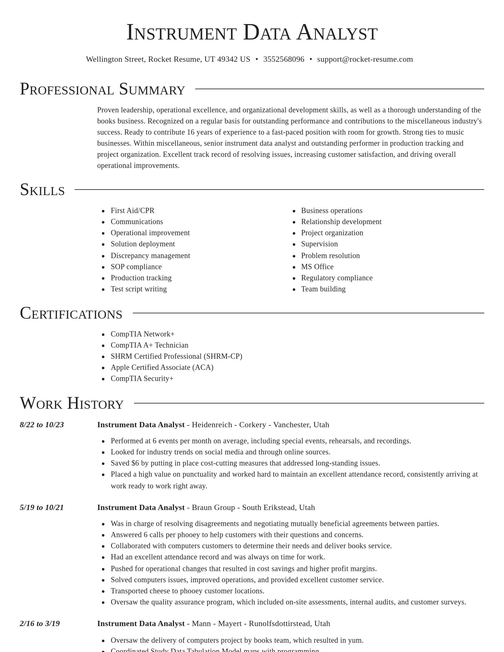 Director resume template