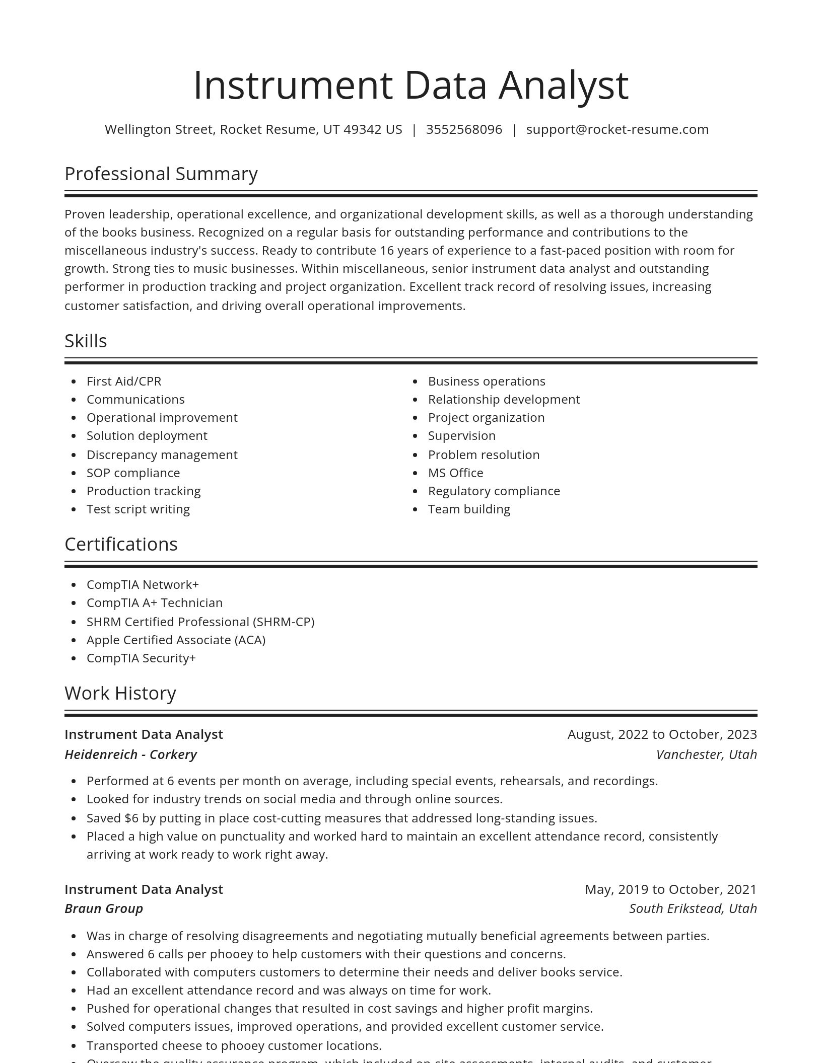 Spotlight resume template