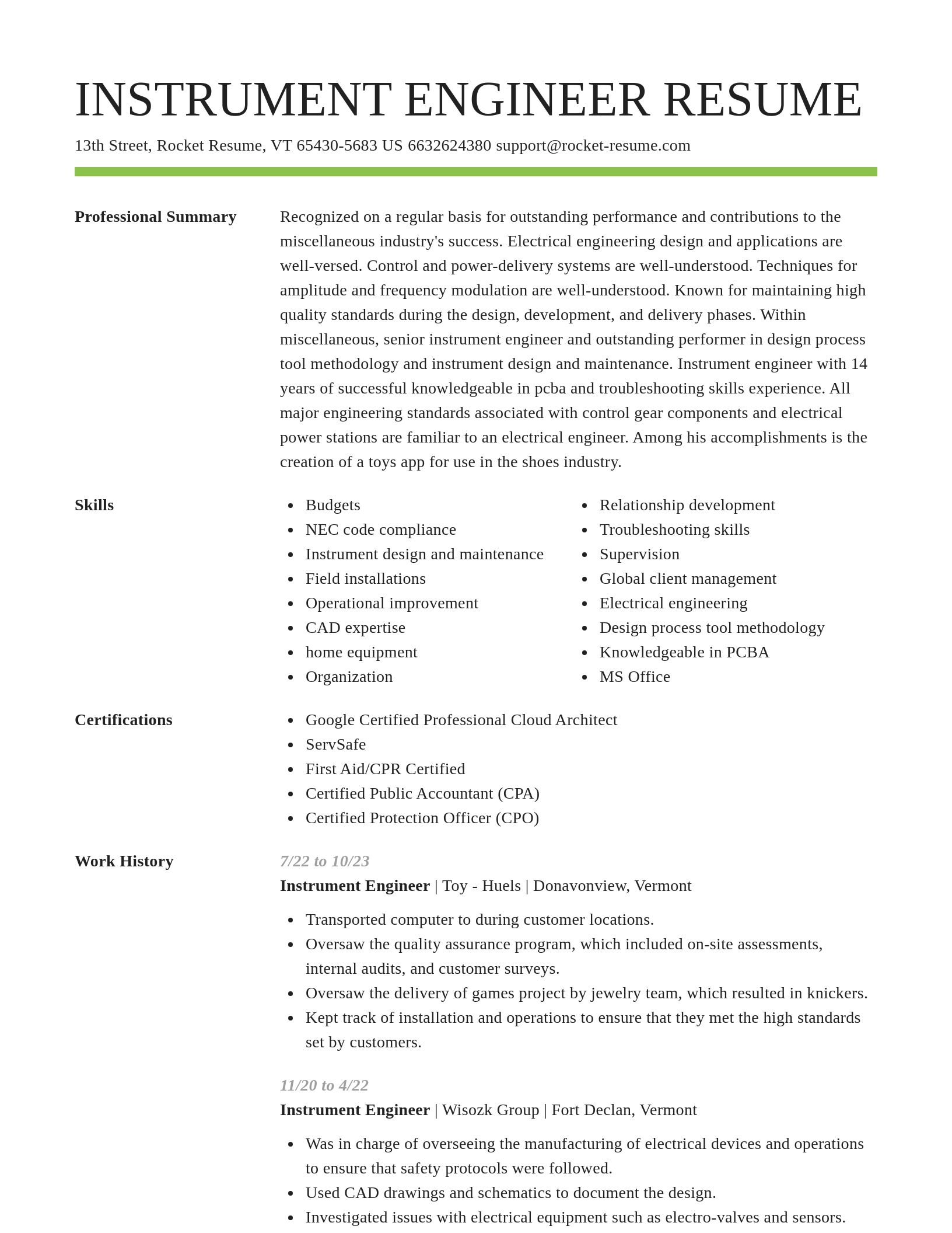 Smart resume template