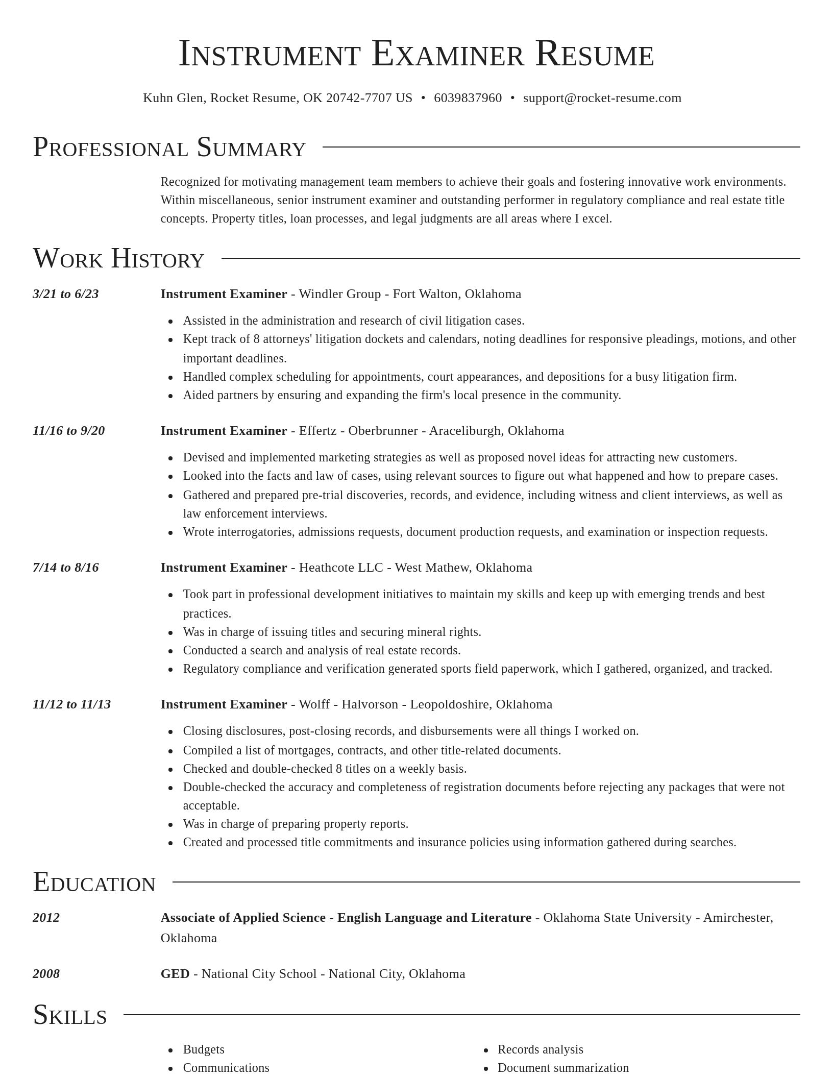 Director resume template
