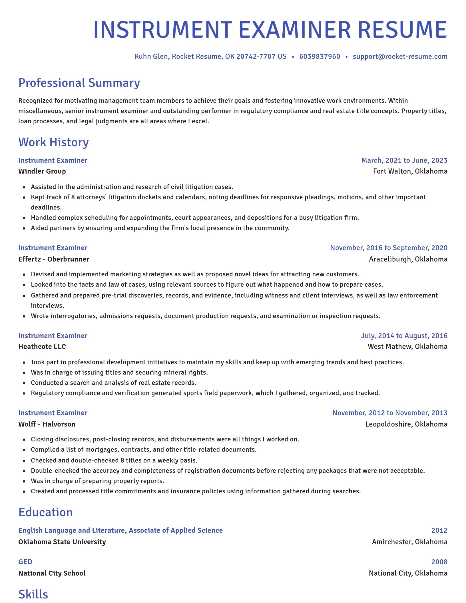Novel resume template