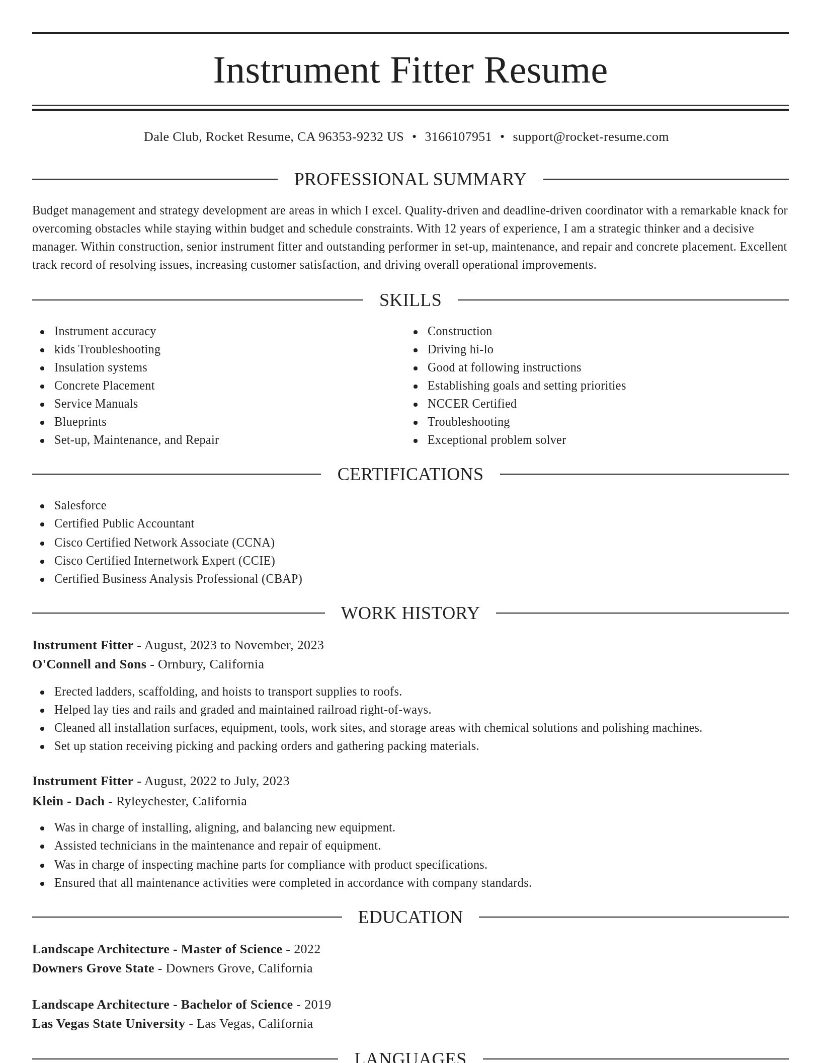 Elegant resume template
