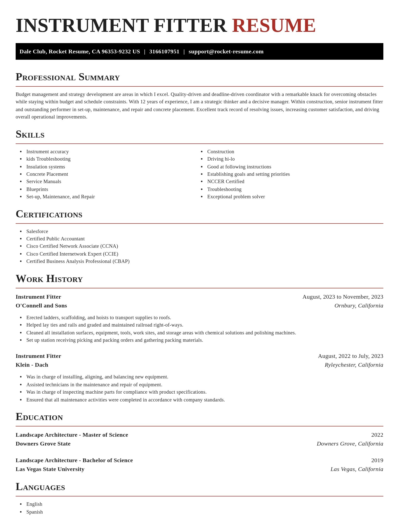 Exquisite resume template