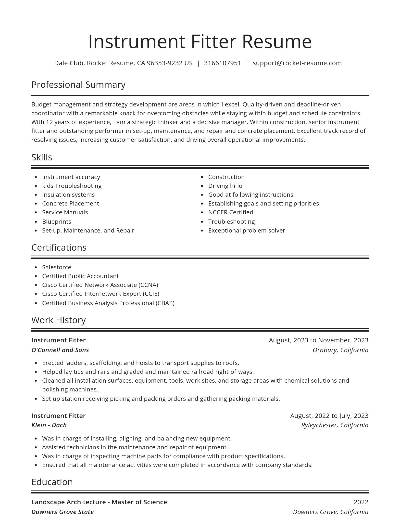 Spotlight resume template