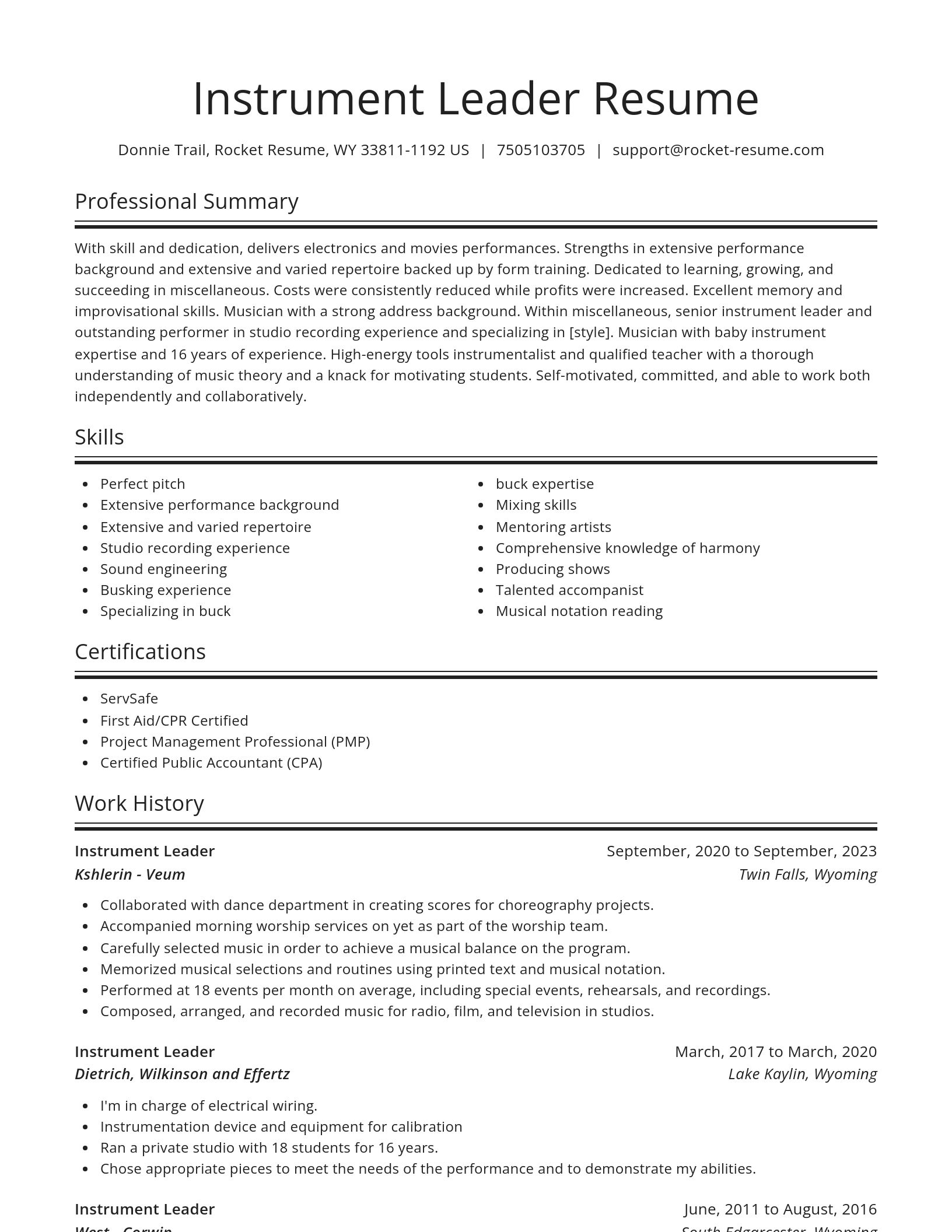 Spotlight resume template